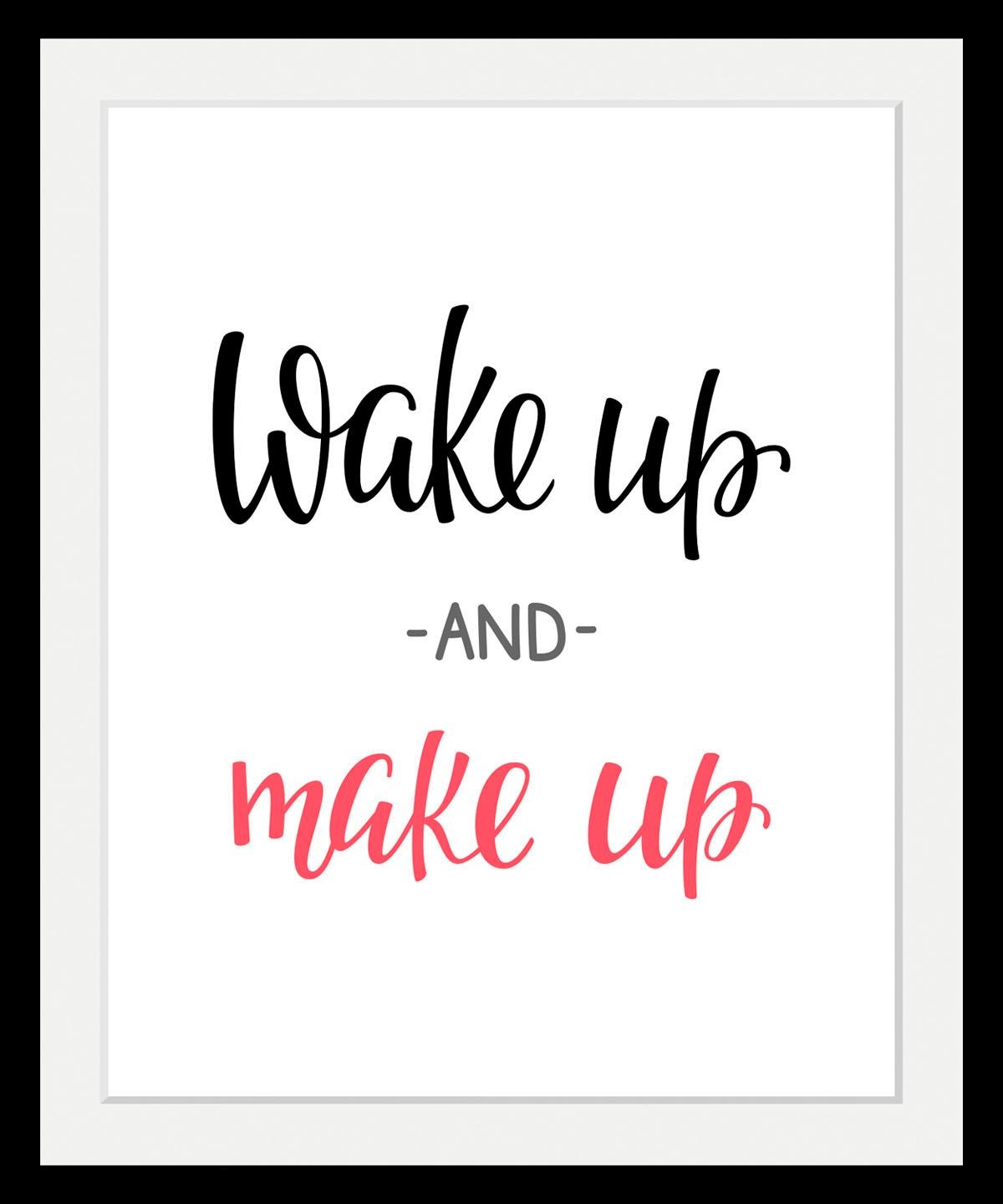 queence Bild »Wake up«, Schwarz-Weiß-Schriftzug-Motivationsbilder-Fashion, günstig online kaufen