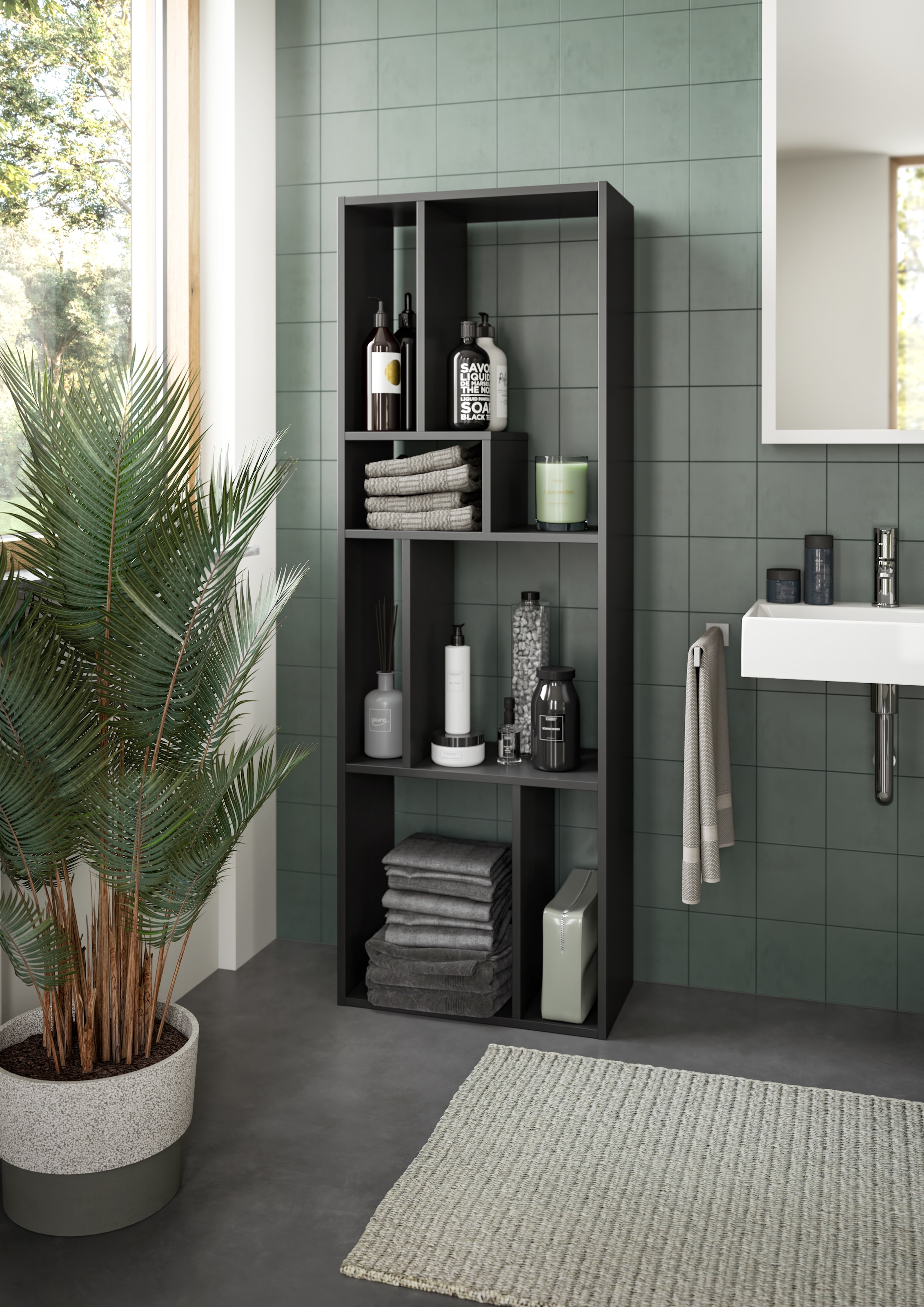 INOSIGN Standregal »Korak, Breite 159 cm, vertikal oder horizontal montierbar«, universal einsetzbar, Regal, Lowboard, Raumteiler, TV-Möbel, Wandregal