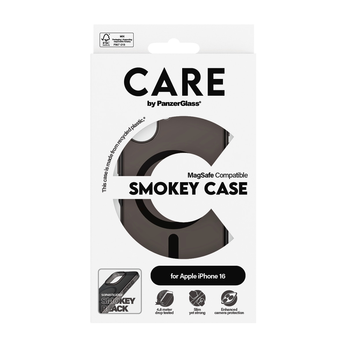 CARE by PanzerGlass Handyhülle »Smokey Case für Apple iPhone 16«, Backcover, Schutzhülle, Handyschutzhülle, Case, Schutzcase, stoßfest