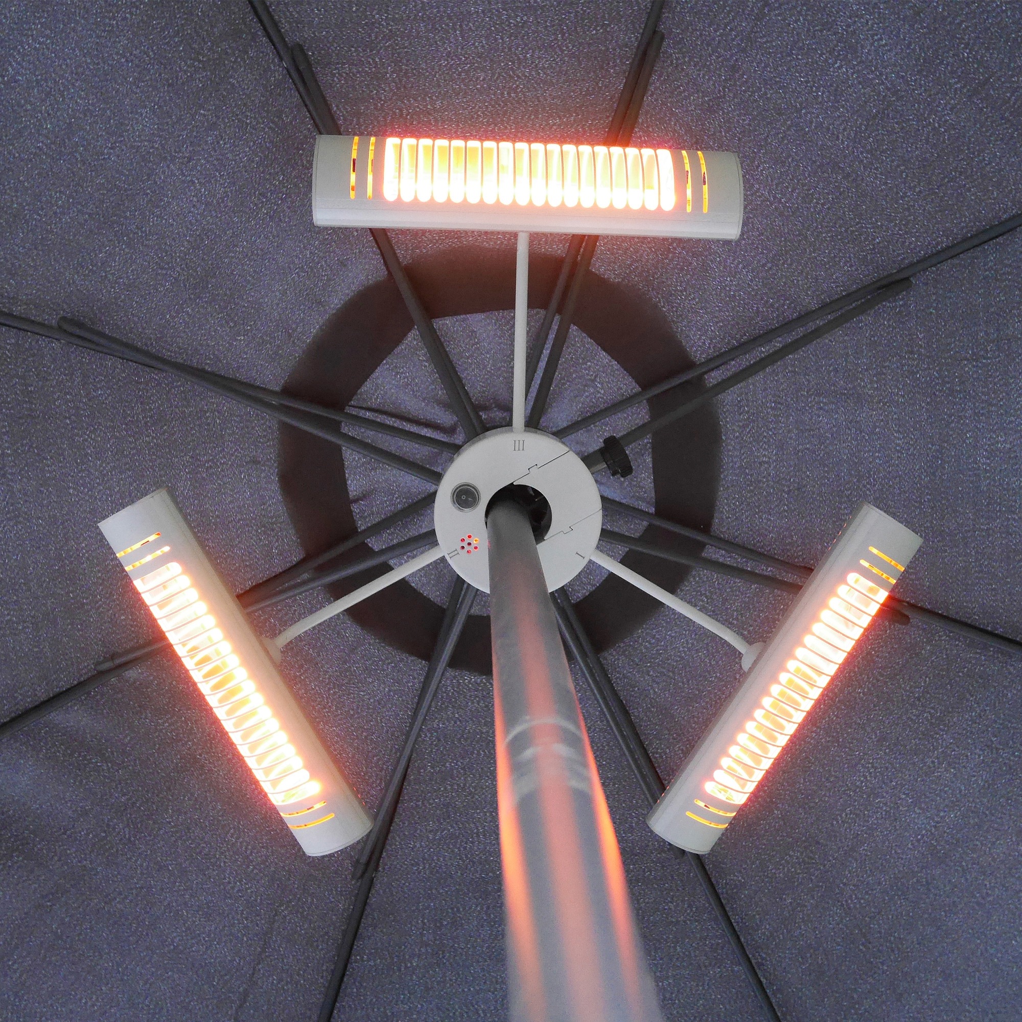 Vasner Heizstrahler »Sonnenschirm, silber, Umbrella X30«, 3000 W, mit Fernbedienung, für Terrassen- und Gastronomieschirme