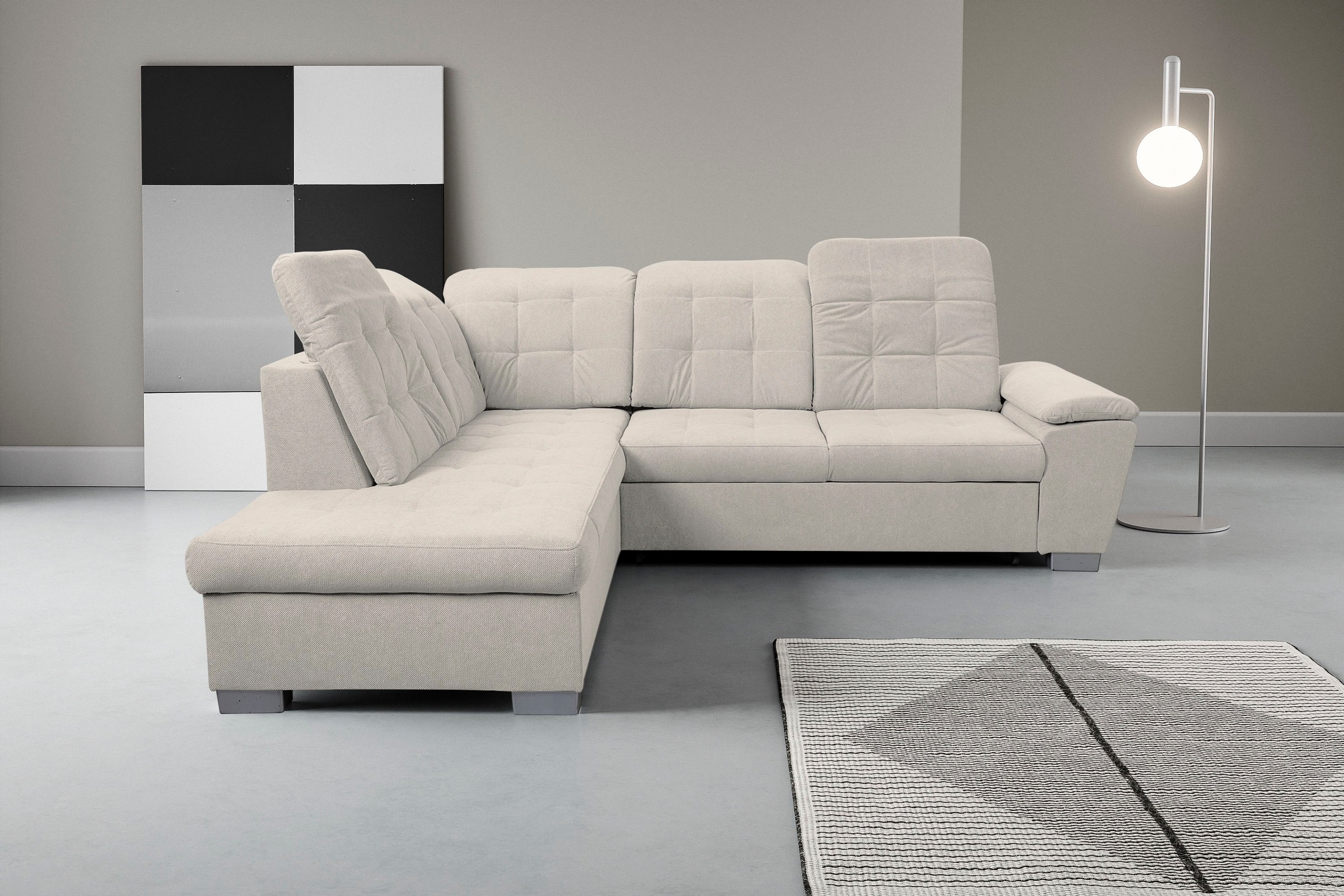 WERK2 Ecksofa »Bonny inkl. Kopfteilverstellung, Bettfunktion, Stauraum, L-F günstig online kaufen