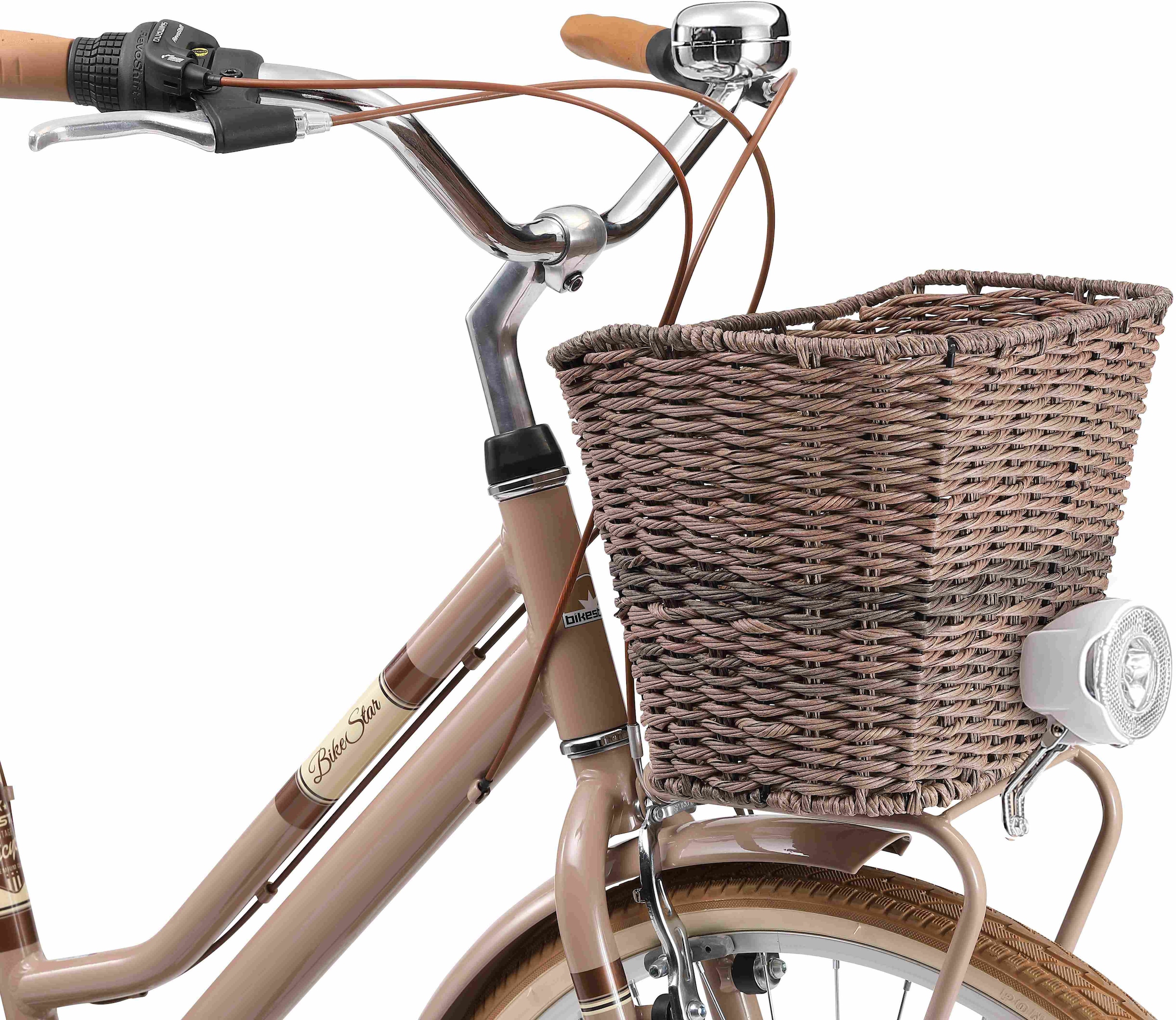 Bikestar Cityrad, 7 Gang, Shimano, RD-TY21 Schaltwerk, Kettenschaltung, für Damen, Kettenschaltung