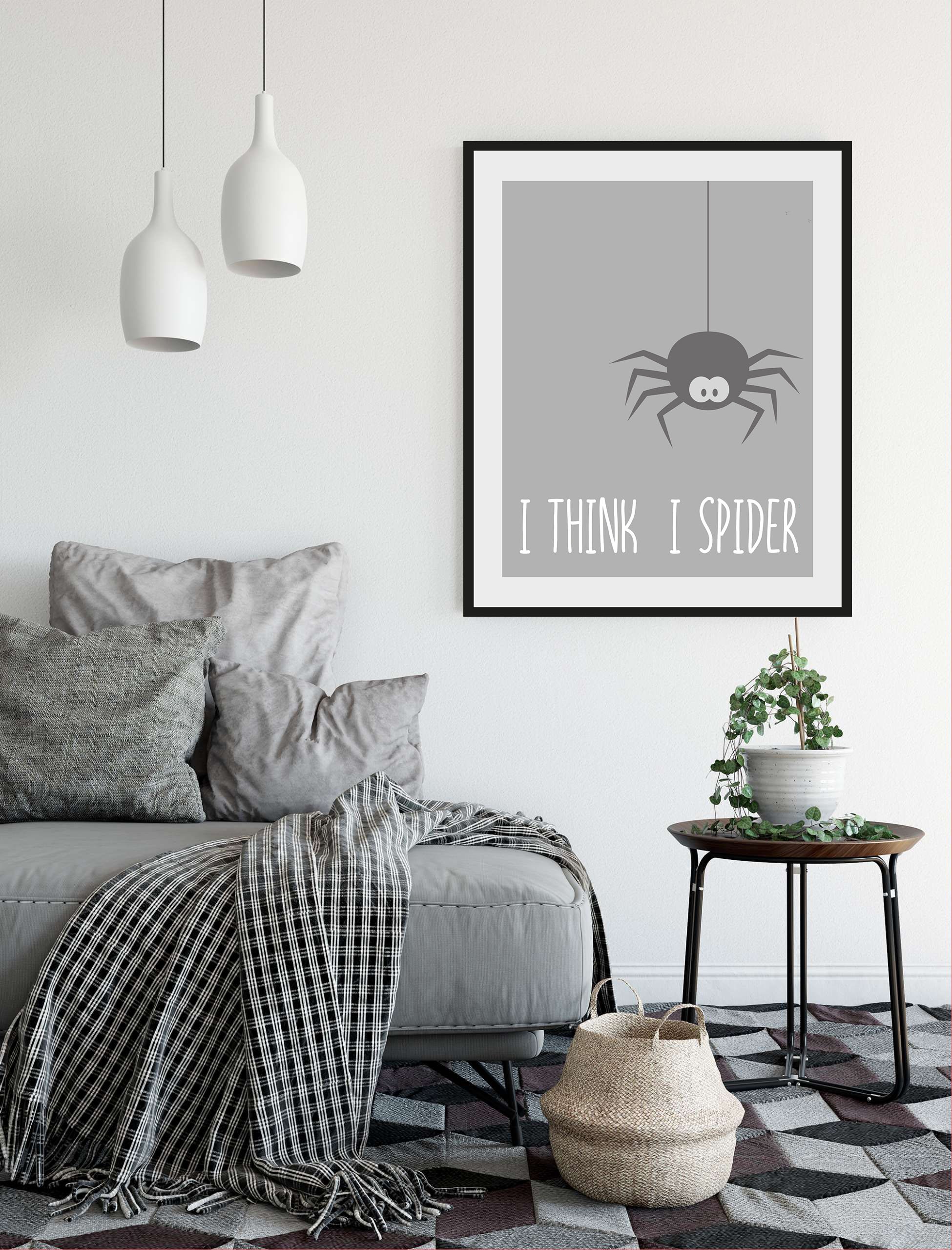 queence Bild »I THINK I SPIDER«, Schriftzug-Humor-Sprüche & Texte-Schwarz-W günstig online kaufen