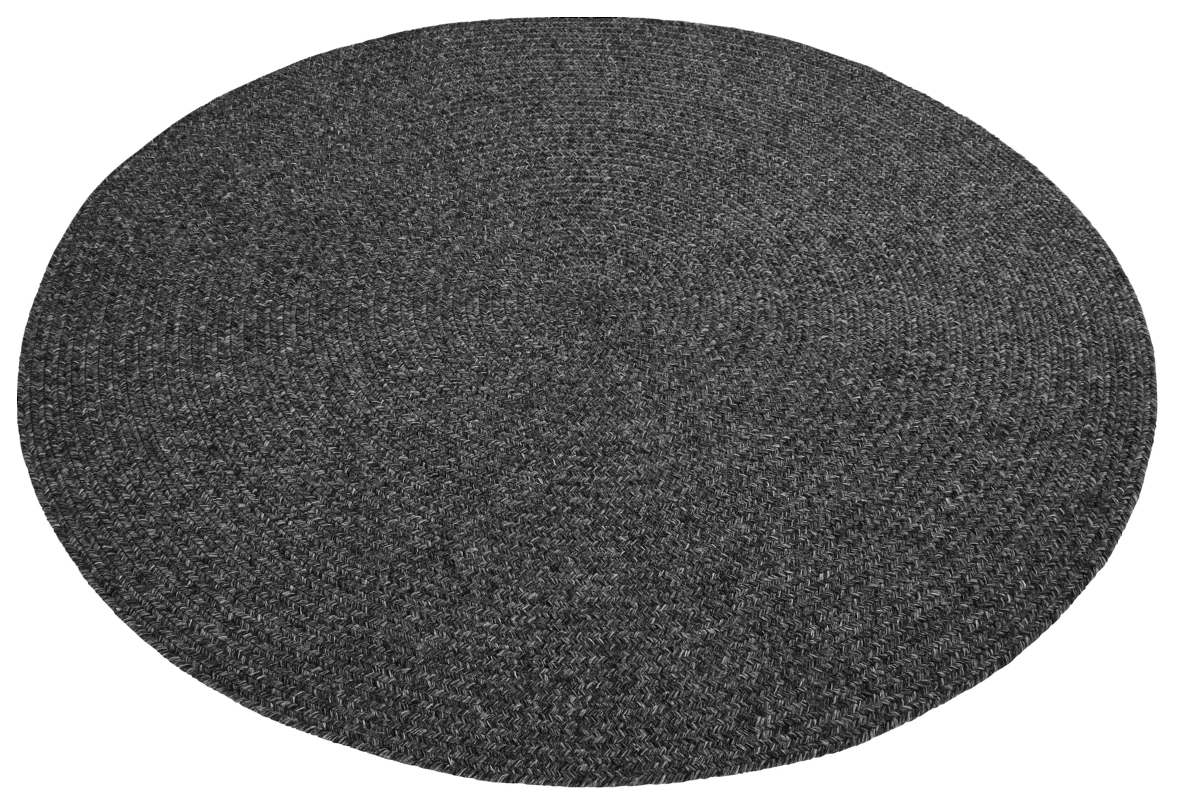 NORTHRUGS Teppich »Trenzado«, rund, 10 mm Höhe, In- & Outdoor, Handmade-Look, Gewebt, Wetterfest, Balkon, Wohnzimmer
