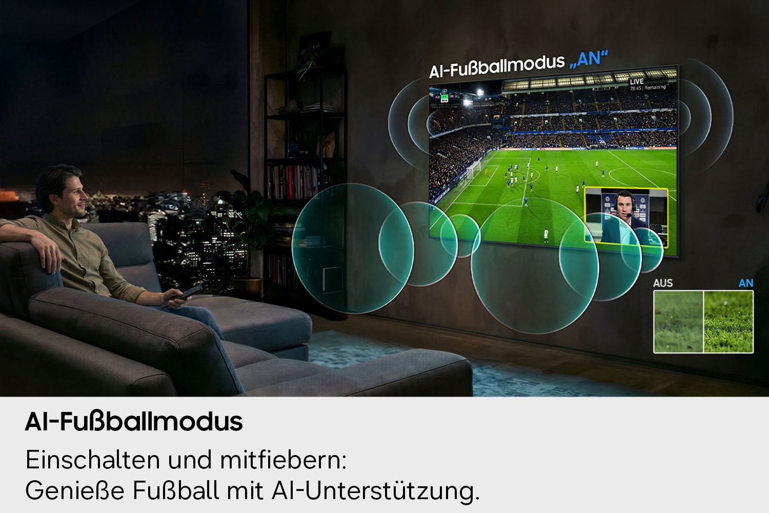 Samsung Mini-LED-Fernseher »GU75M80HAU« 189 cm/75 ″ Smart-TV Mini-LED HDR, Motion Xcelerator 144 Hz, AI Fußballmodus, Dynamik Sound