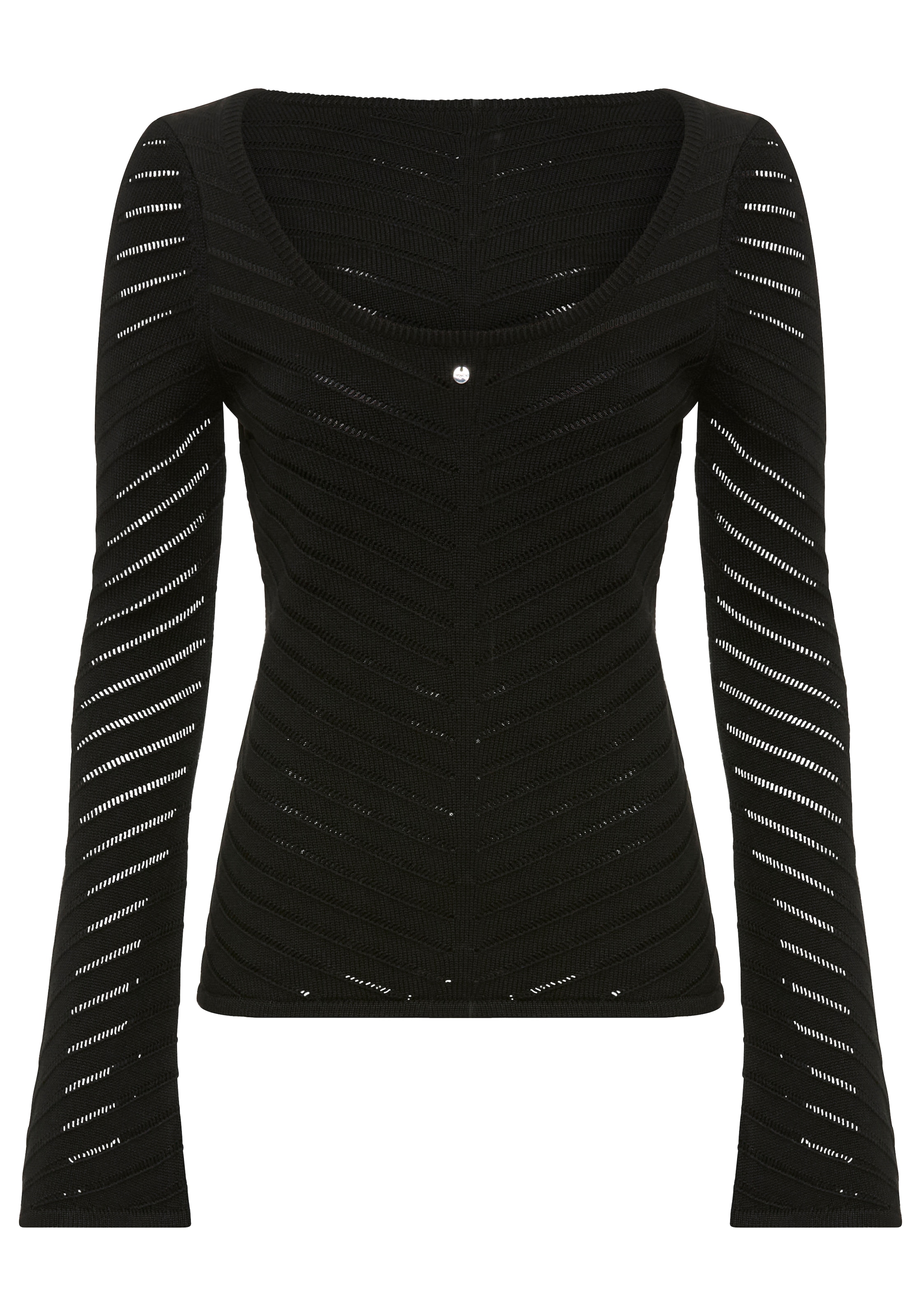 BOSS ORANGE Strickpullover »Falonina Premium Damenmode« mit feinem Lochstrickmuster in Zick-Zack Struktur