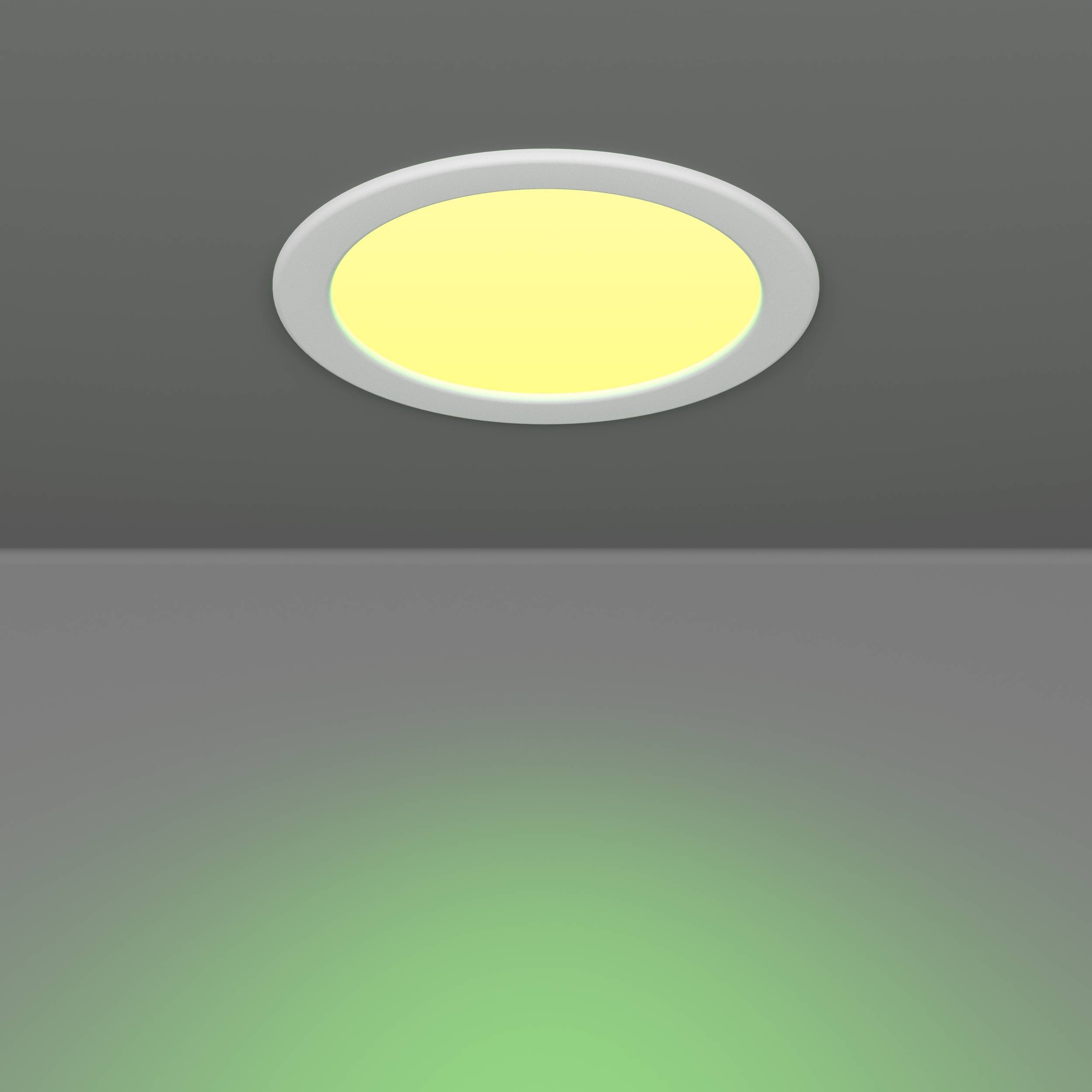 EGLO Einbauleuchte »Fueva 6-Z Deckenlampe, ZigBee, App und Sprachsteuerung, Badlampe, IP44« LED-Modul 1 Stk. Kaltweiß | RGB Einbauleuchte - Ø16,8 x ET40 cm - weiß - 9,5W inkl.