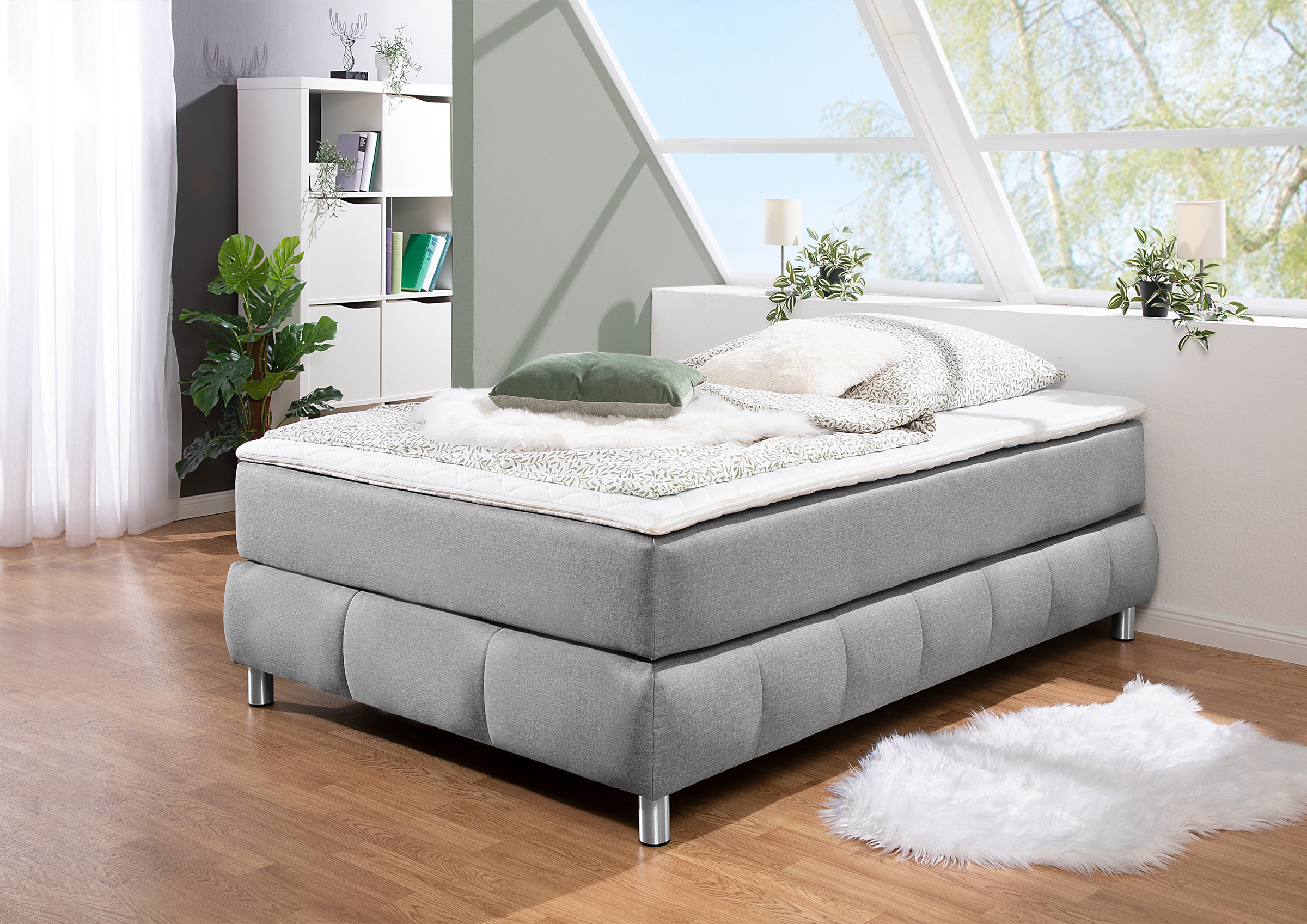 Home affaire Boxspringbett »Salo« Ohne Kopfteil, inkl. Topper, auch in Überlänge 220 cm