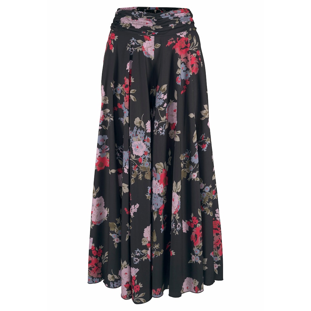 LASCANA Hosenrock, mit Blumenprint, Culotte, extraweites Bein