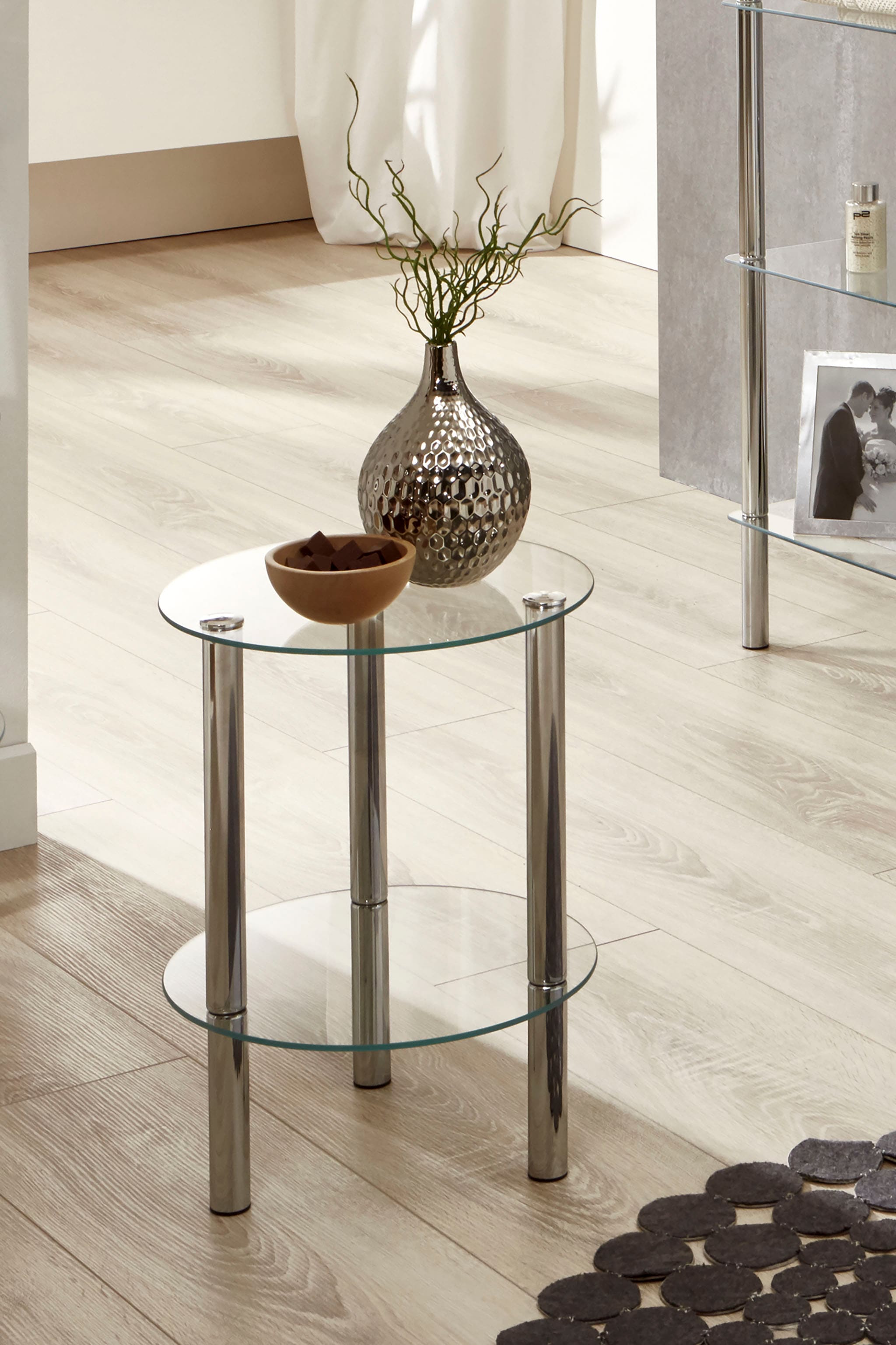 HAKU Beistelltisch »Sofatisch, Wohnzimmertisch« 1 Stk. tlg. rund - aus Metall Silber - Ø/H 35/47 cm