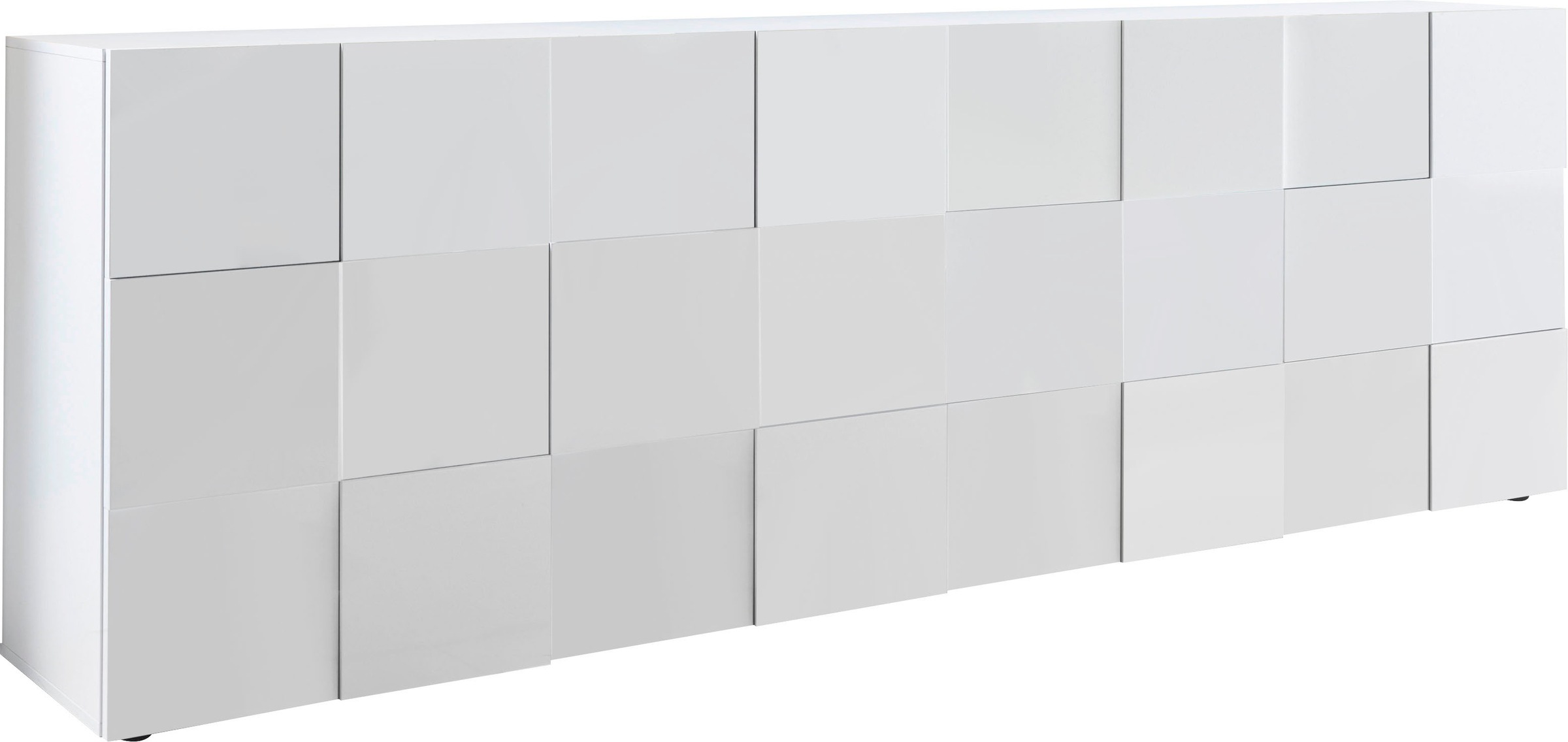 Sideboard „Dama Sideboard“, grifflos, Weiß Hochglanz Lack B/H/T: 241 cm x 84 cm x 42 cm