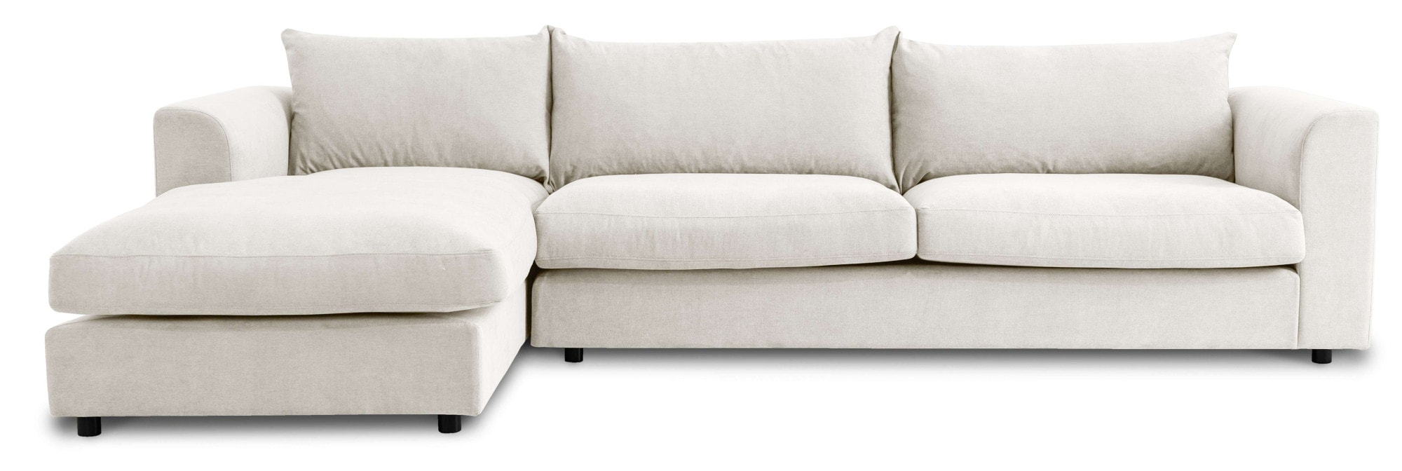 LeGer Home by Lena Gercke Ecksofa »Avelina«, (2 St.), Breite 297 cm, in Cord- und Chenille- Stoff, Rückenkissen mit Federn
