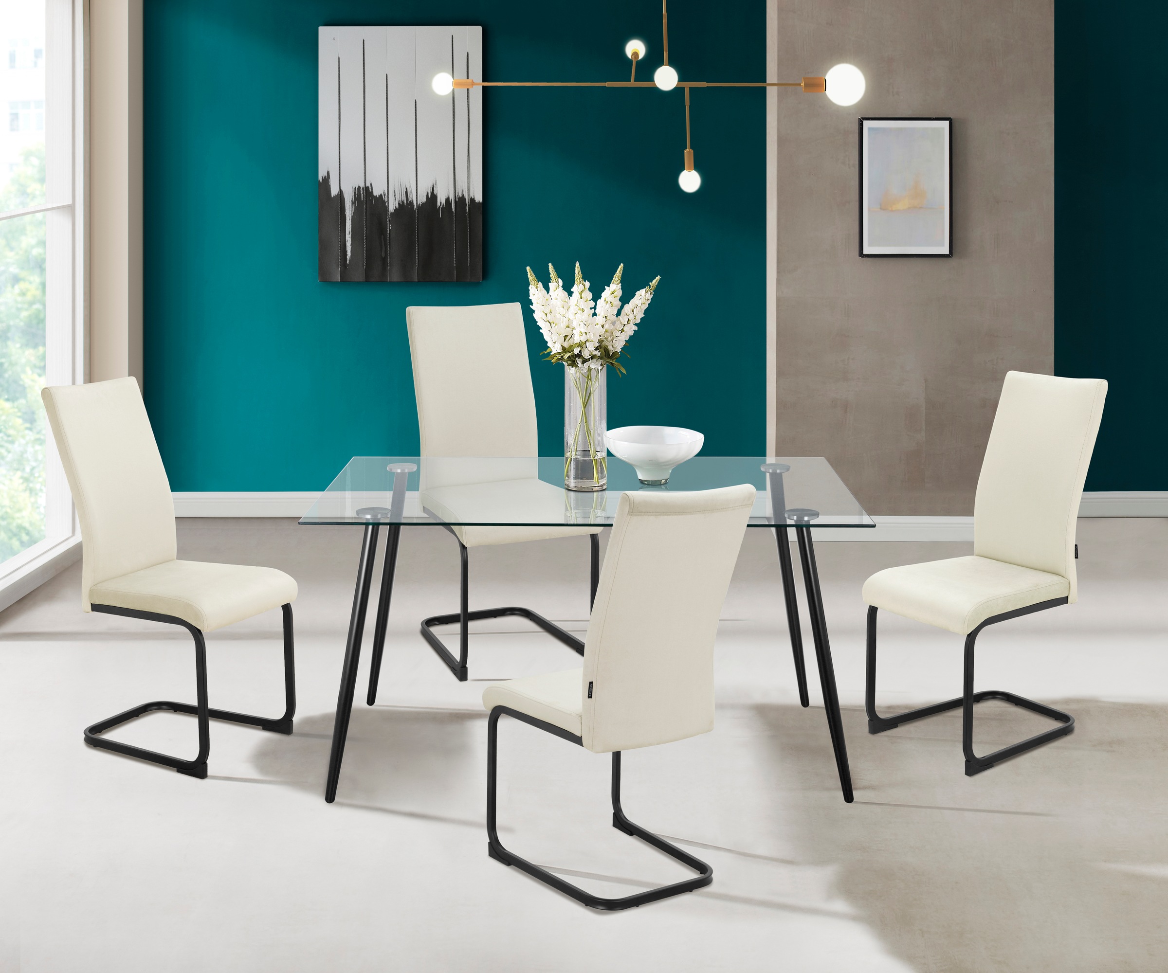 INOSIGN Esszimmerstuhl »Darcel«, (Set), 4 St., Veloursstoff, Freischwinger günstig online kaufen