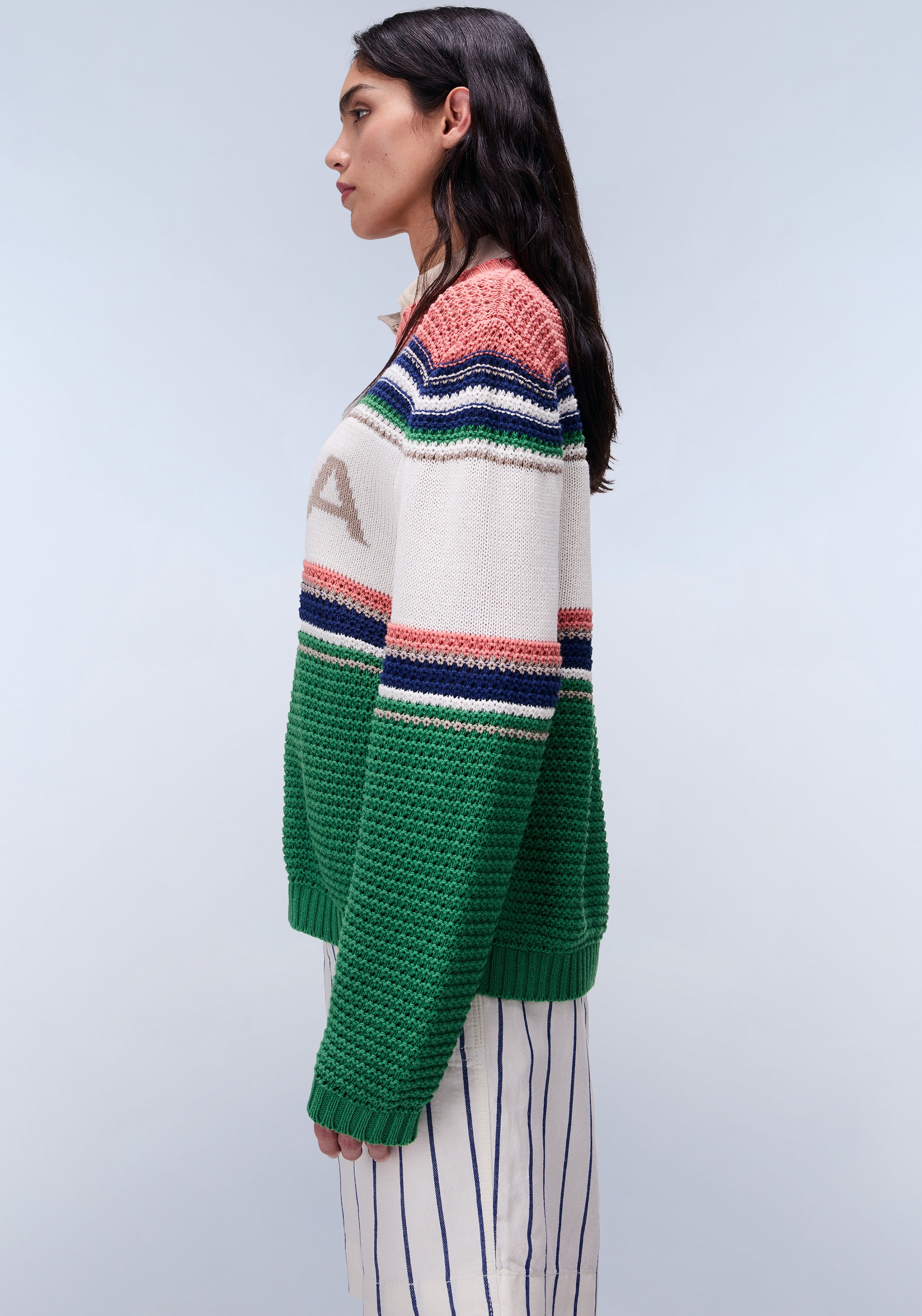Napapijri Strickpullover »D-AULLA C W 81S STRIPE 81S«, Mit Rundhalsausschnitt