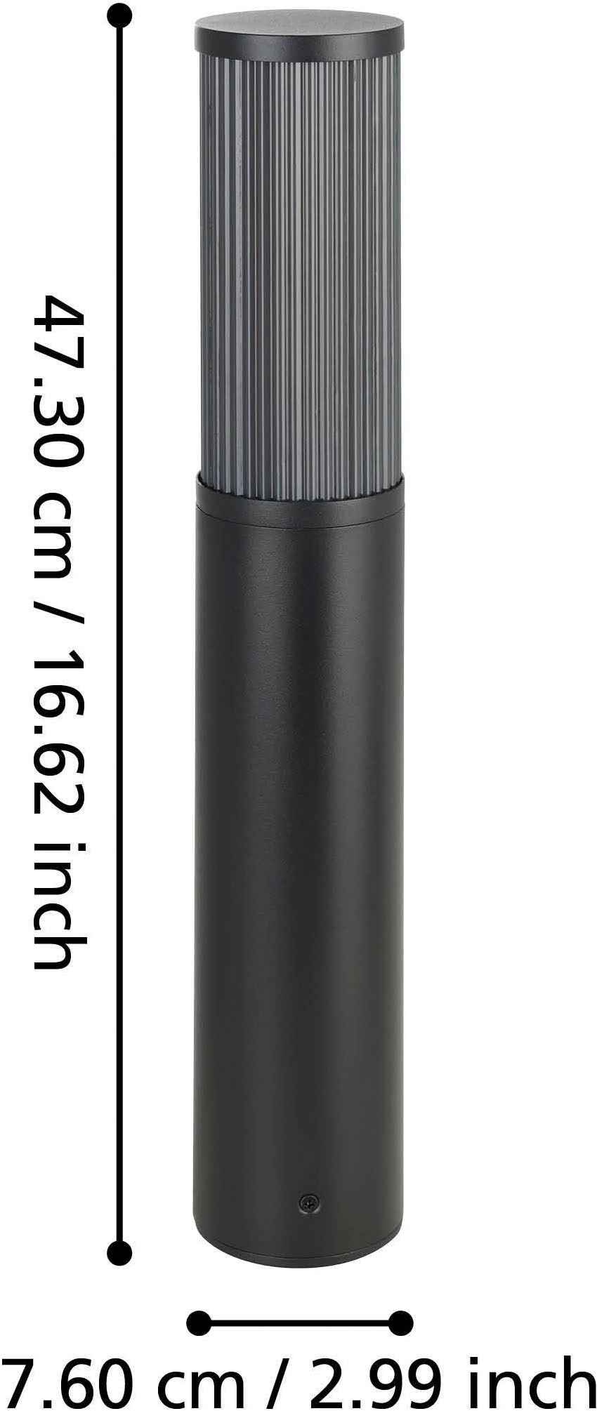 EGLO Sockelleuchte »Salle Sockellampe, Außenleuchte, Außenlampe aus Metall, IP54, E27« E27 1 Stk. Stehleuchte - H46,5 x Ø7,5 cm - schwarz - 1X15W exkl.