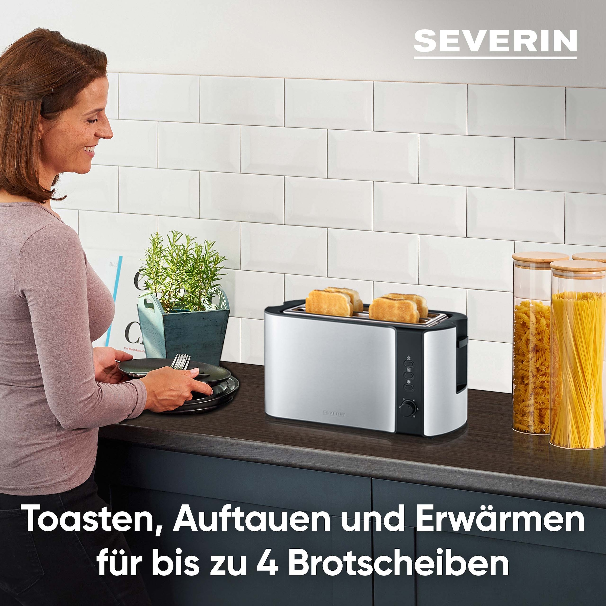 Severin Toaster »AT 2590« 2 lange Schlitze für 4 Scheiben 1400 W