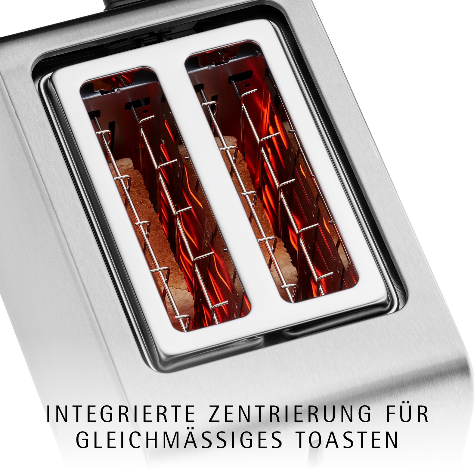 WMF Toaster »Stelio Edition, 2-Schlitz-Toaster, Brötchenaufsatz, 7 Bräunungsstufen« 2 kurze Schlitze für 2 Scheiben 1050 W Brotzentrierung, Krümelschublade, seidenmattes Cromargan Gehäuse