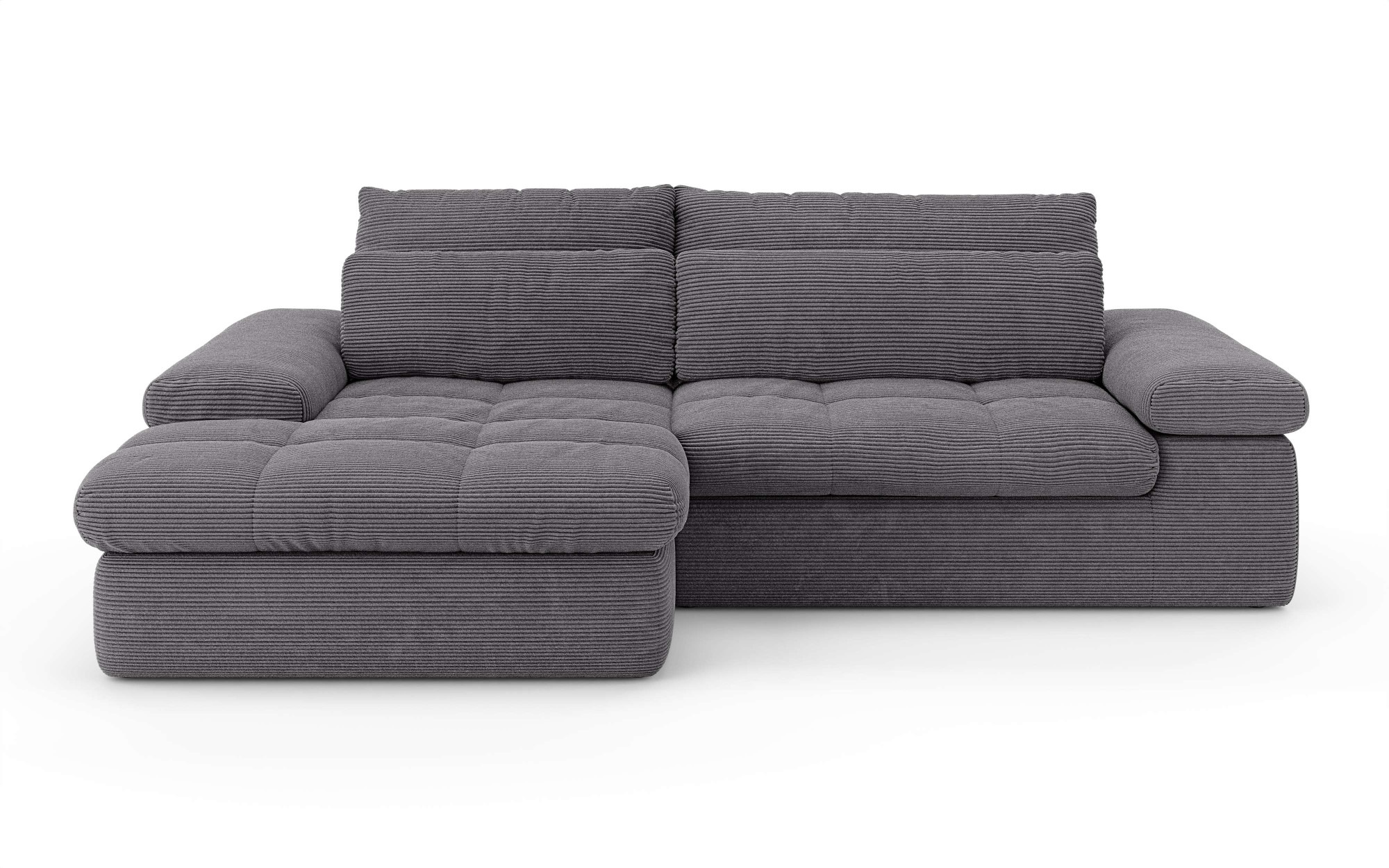 Home affaire Ecksofa »ALVERIE mit Recamiere, moderne Steppung, Maße: B/T/H 274/203/106 cm«, L-Form mit Wellenunterfederung, mit 4 Rückenkissen, pflegeleicht Stoff