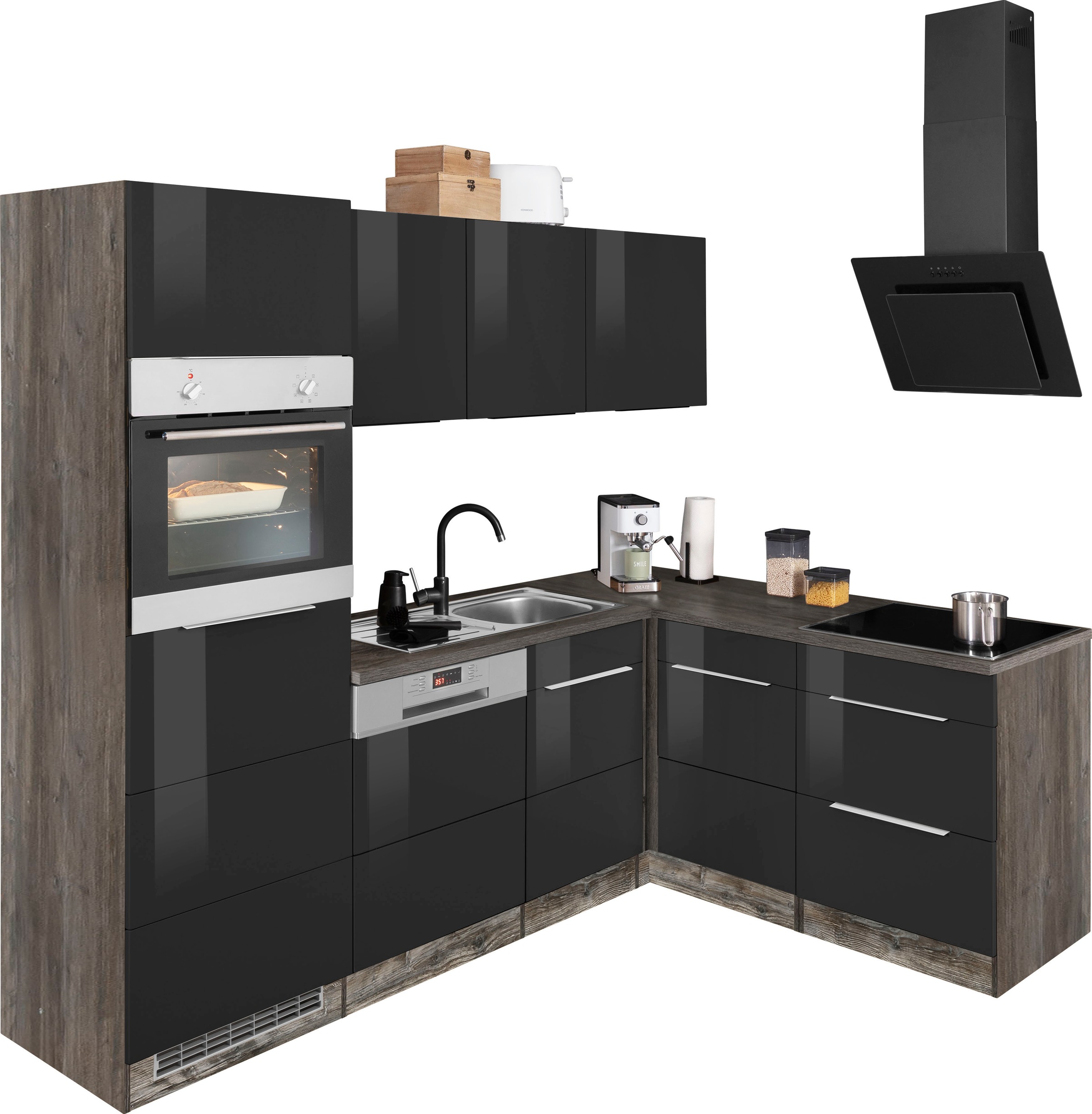 KOCHSTATION Winkelküche "KS-Brindisi", Stellbreite 230/170 cm, wahlweise mi günstig online kaufen