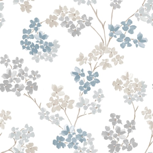 Superfresco Easy Vliestapete »Bailey - Blumen« geblümt glatt Blau/Grau - 10 günstig online kaufen