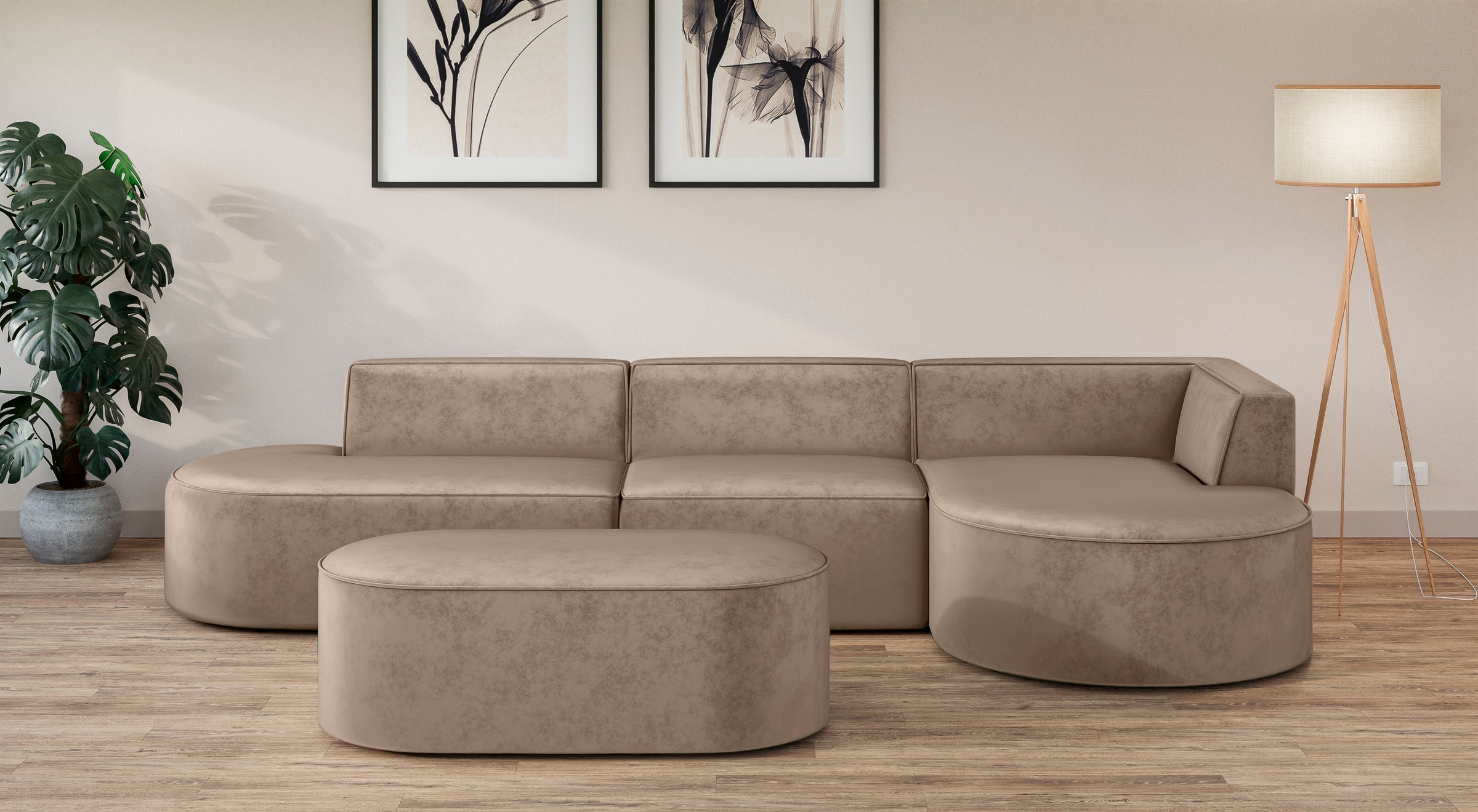 OTTO home Ecksofa »EIVIND Designer Sofa mit Ottomane rechts/links, B/T/H: 3 günstig online kaufen