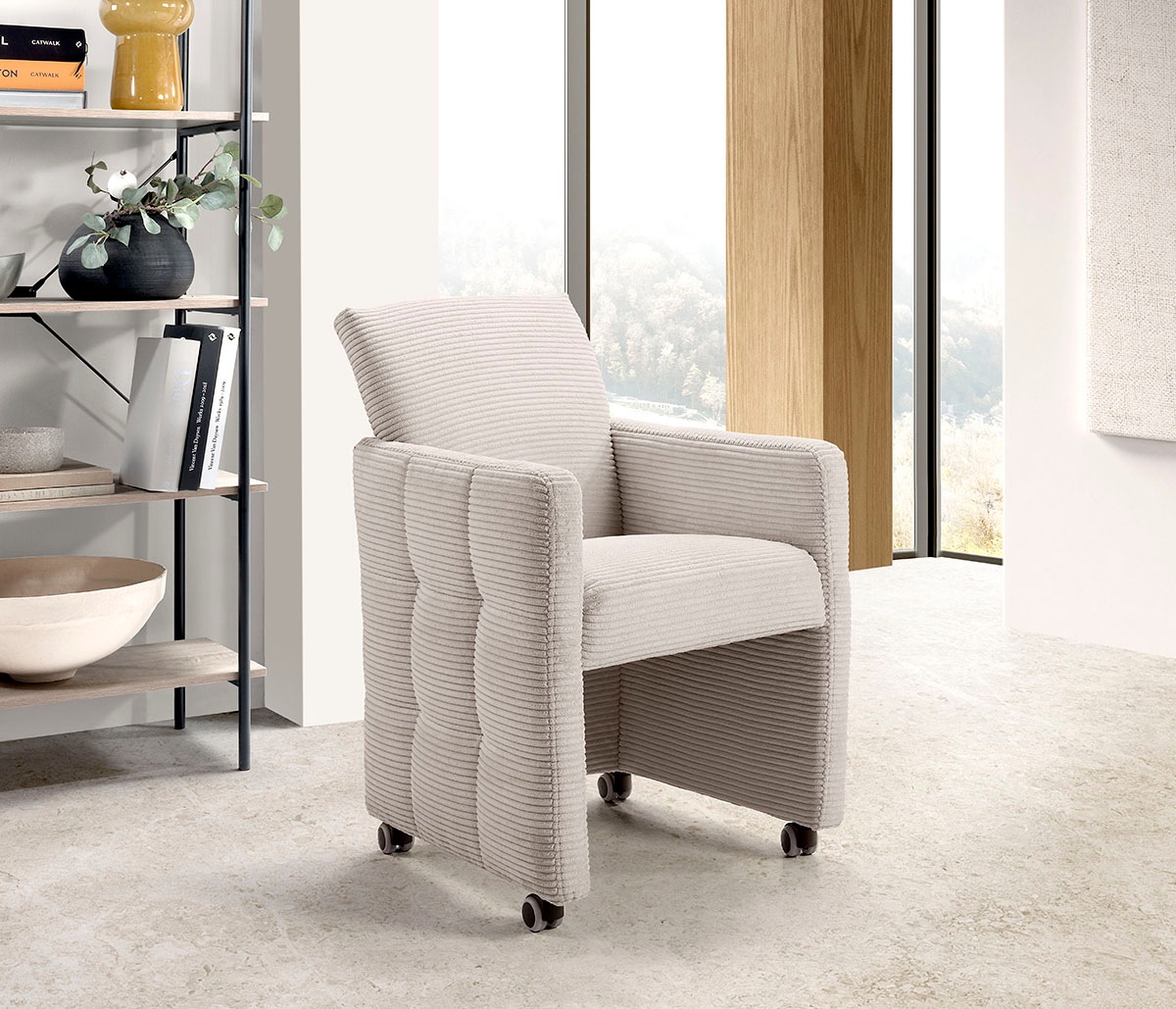 exxpo - sofa fashion Esszimmersessel »Barista, Loungesessel auf Rollen mit günstig online kaufen