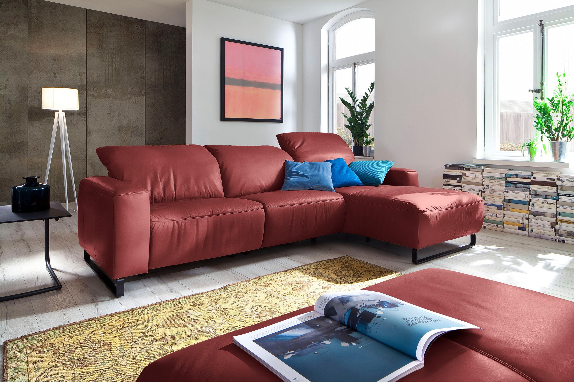 Home affaire Ecksofa »Juist L-Form«, mit Kopfteilverstellung und schwarzen günstig online kaufen