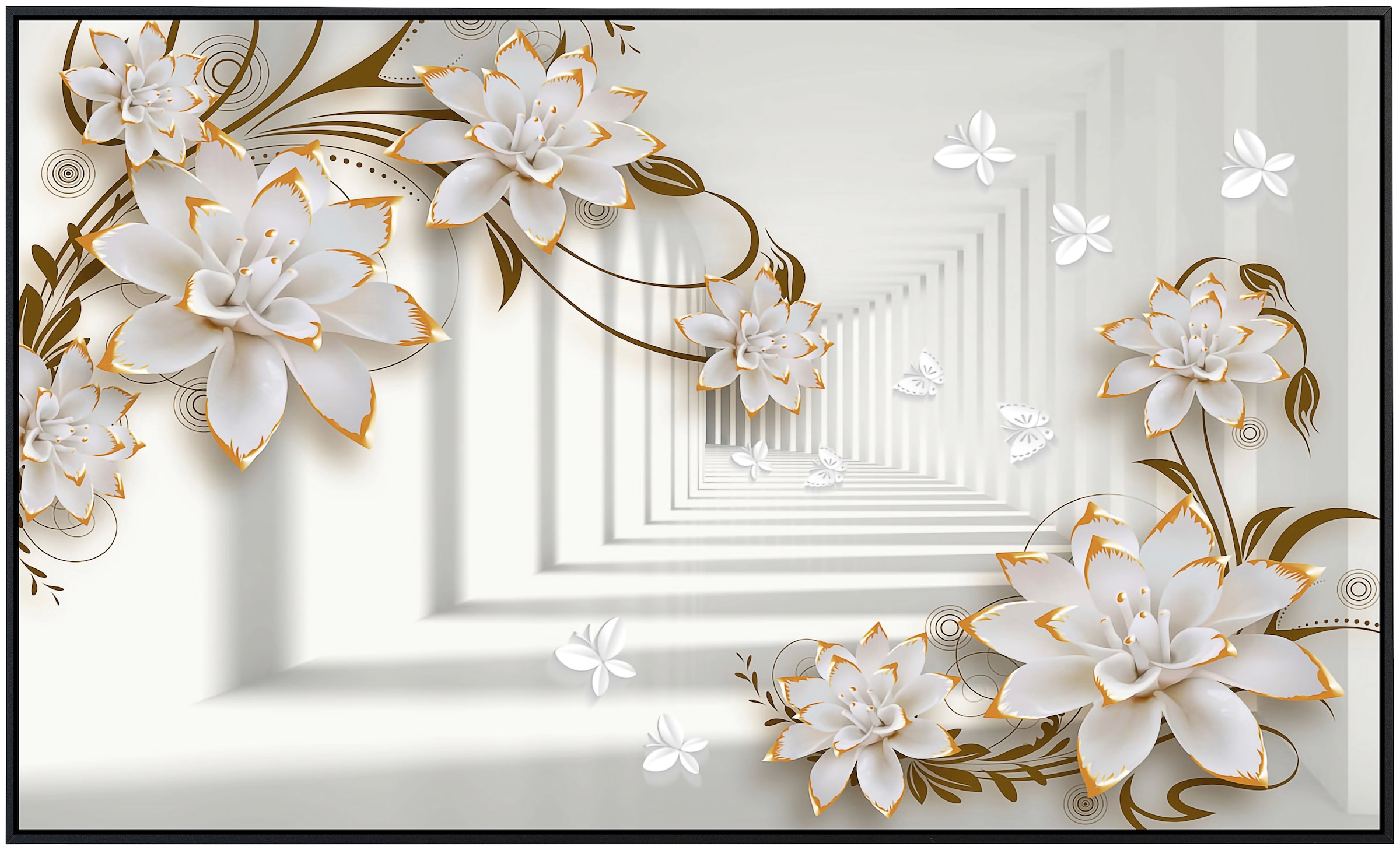 Papermoon Infrarotheizung »Muster mit Blumen« sehr angenehme Strahlungswärme