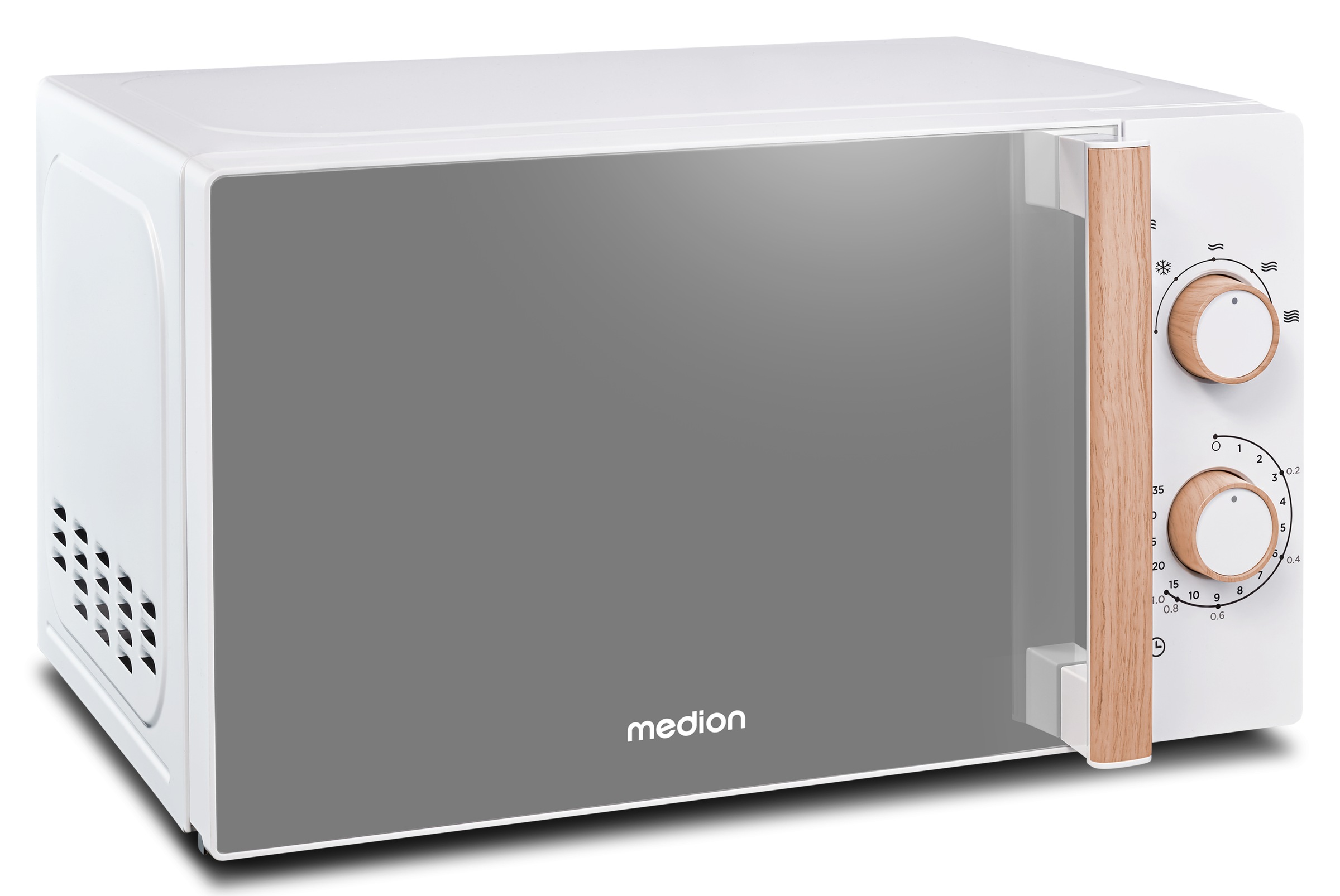 Medion® Mikrowelle »MD 10596, Timerfunktion, 20 L Kapazität, Auftaufunktion«, Mikrowelle, 700 W, Auftaufunktion, Holzoptik