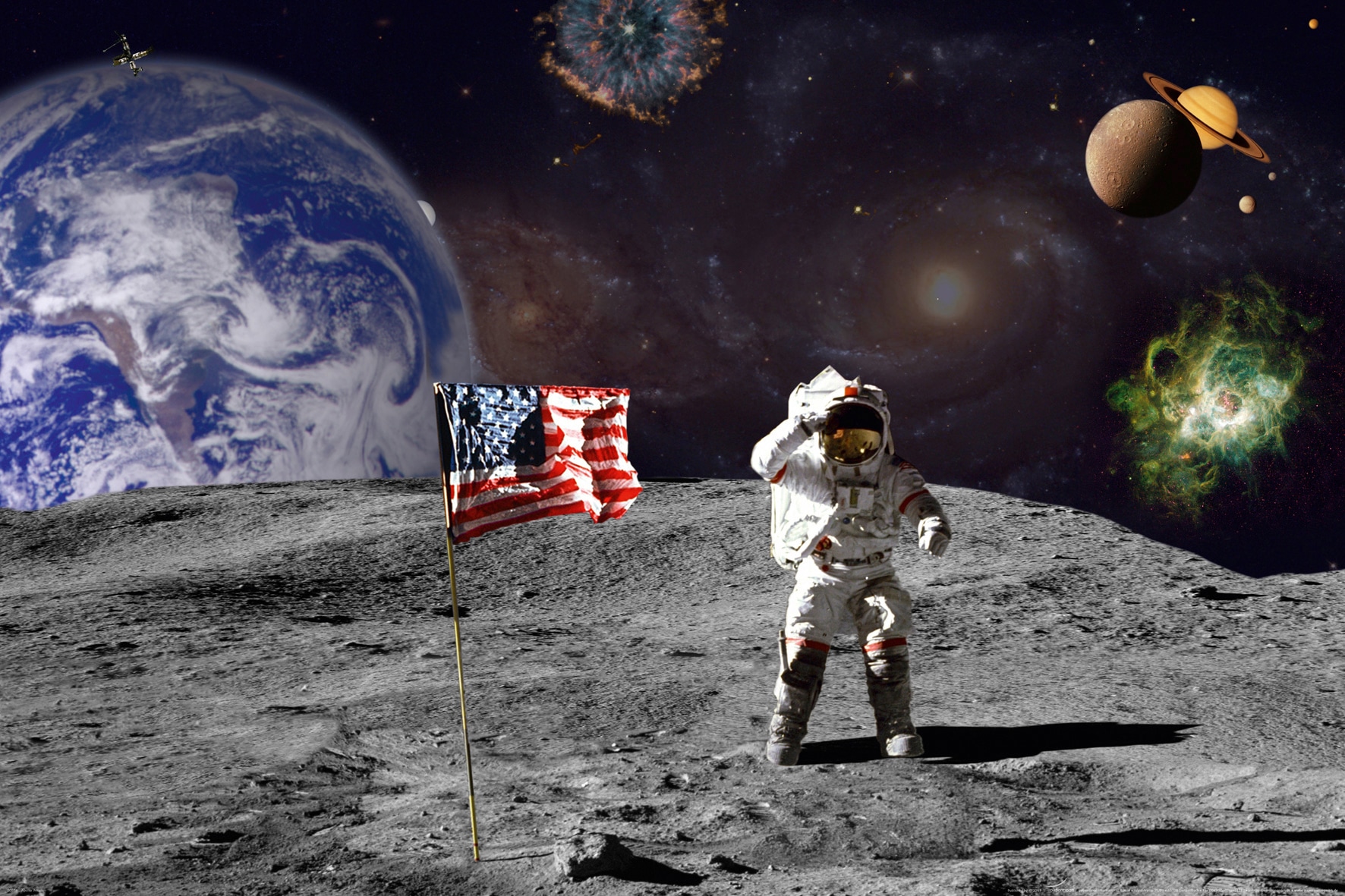 Papermoon Fototapete »Moon« glatt günstig online kaufen