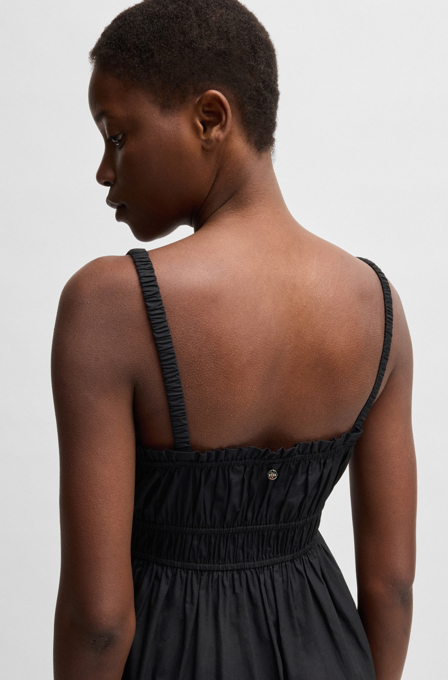 BOSS ORANGE Blusenkleid »Dalza Premium Damenmode« Eingrifftaschen mit Elastikdetail, Popeline Qaulität