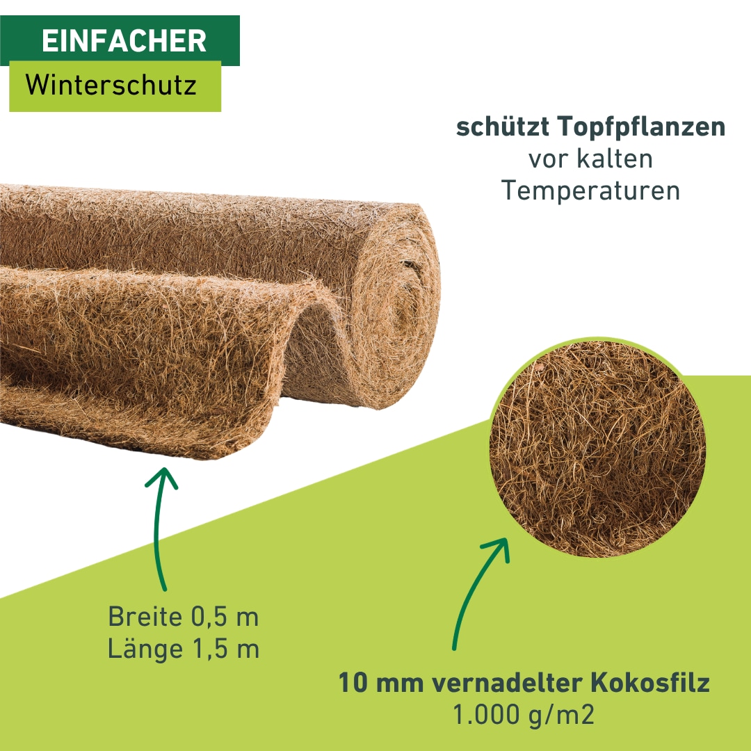 Windhager Winterschutzvlies »Kokos, Frostschutz Filzmatte für Pflanzen« 1 Stk. tlg. Kälteschutz Kokosmatte, erhältlich in 0,5 x 1,5 m oder 1 x 1,5 m