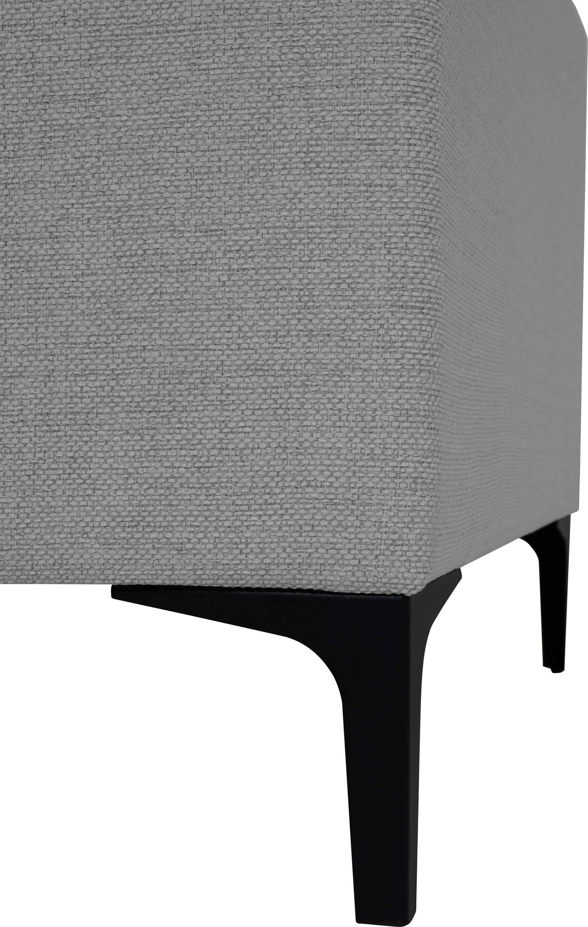 Places of Style Ecksofa »Xander, L-Form,«, Breite 289 cm, Webstoff, Soft-Touch Chenille, schwarze Metallfüßen