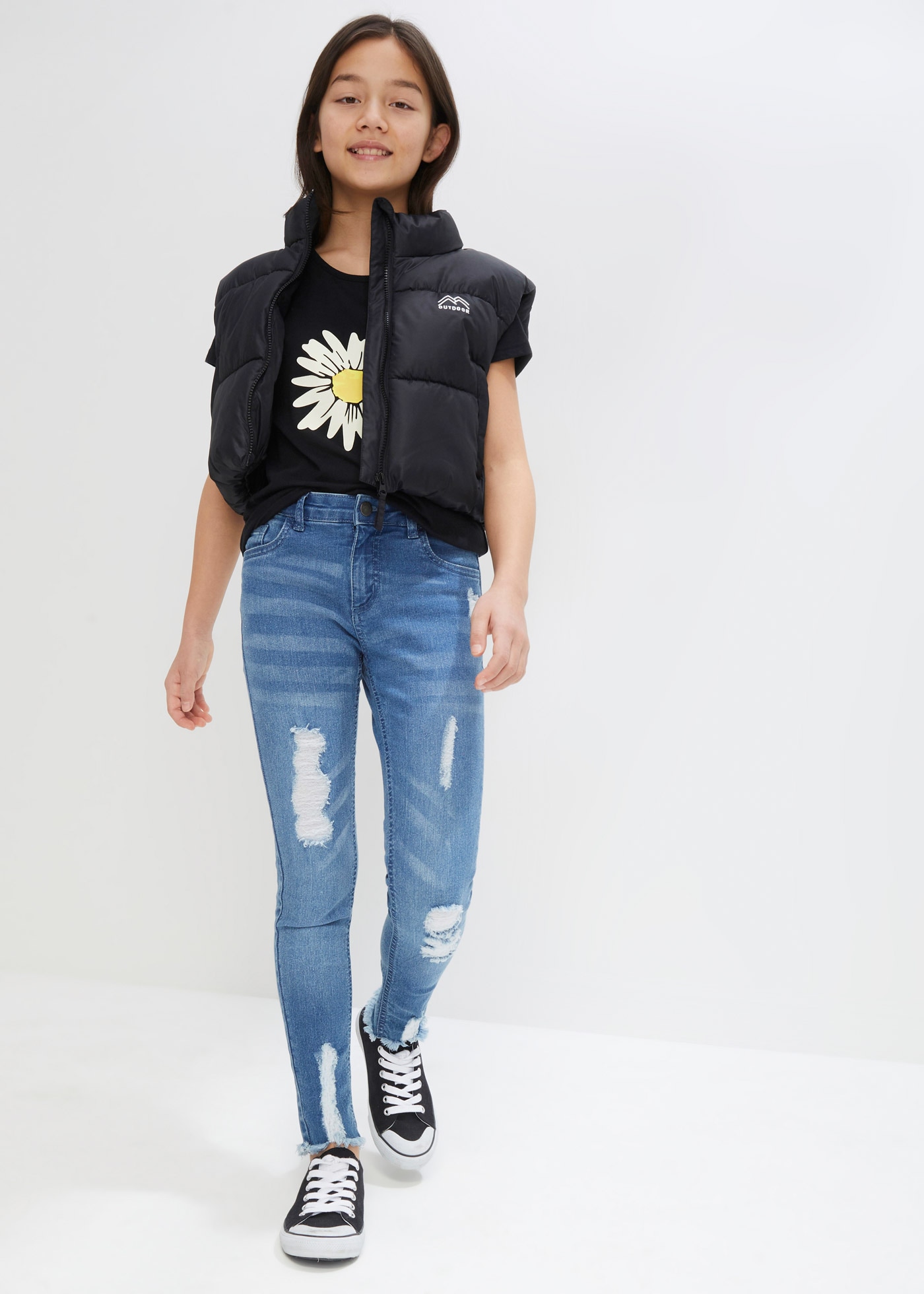 bonprix T-Shirt, 2 Stk. T-Shirt aus reiner Baumwolle (2er Pack)
