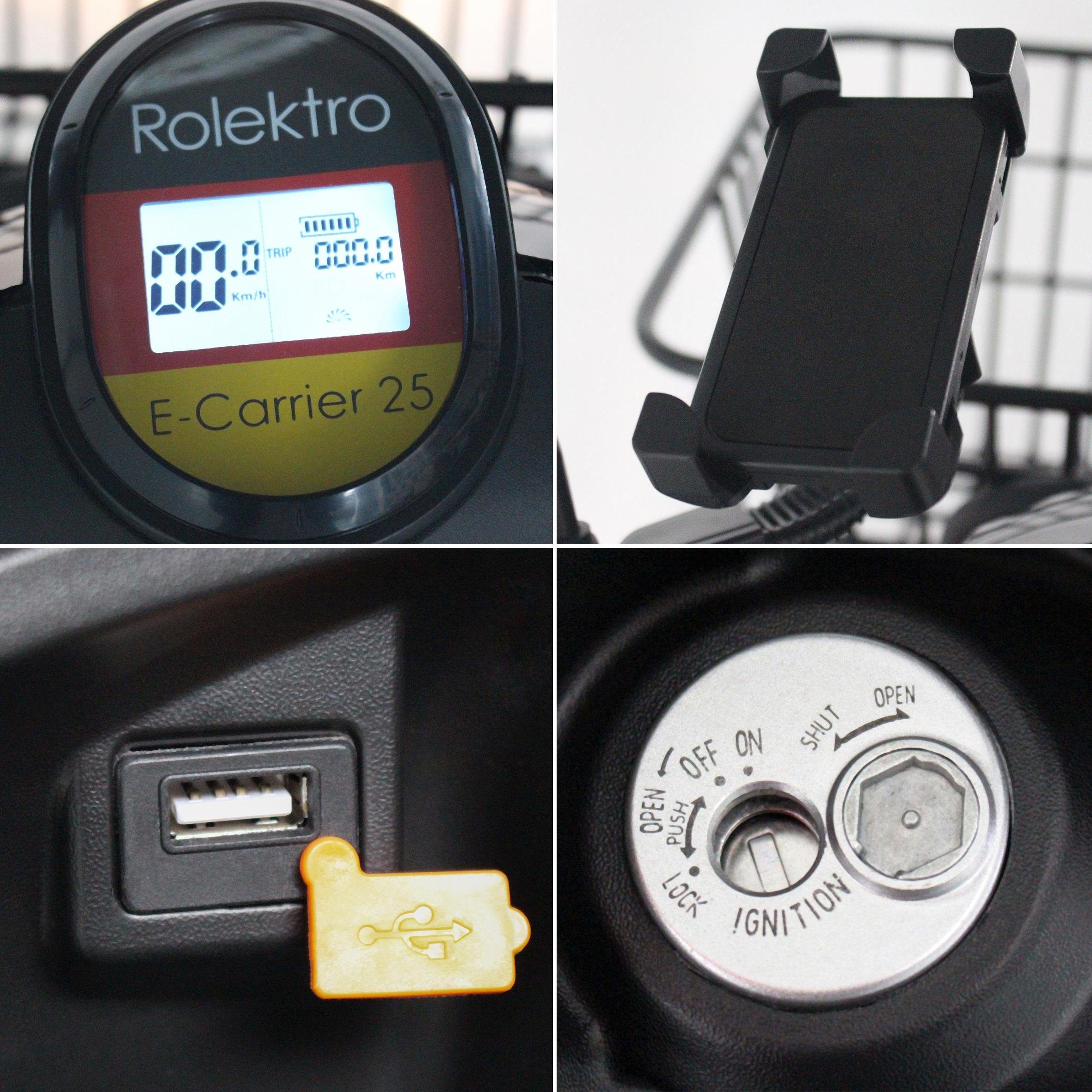 Rolektro Elektromobil »Rolektro E-Carrier 25 V.2, Blei-Gel-Akku«, (Korb)