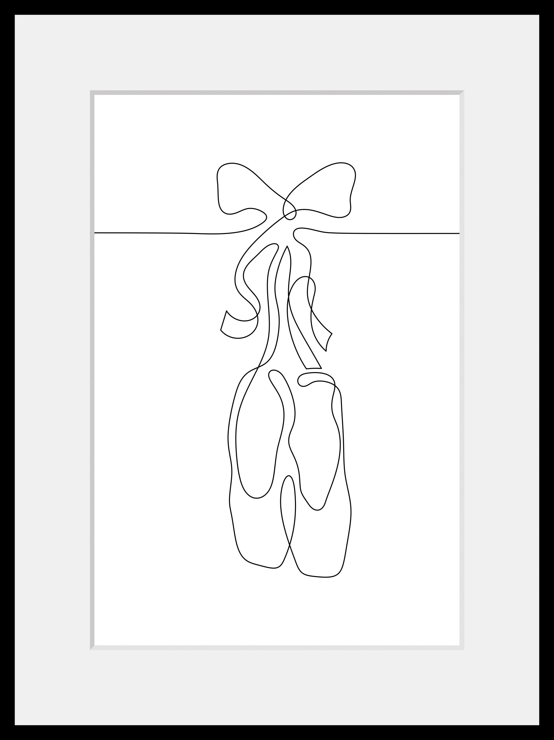 queence Bild »Prima Ballerina«, Sport-Kunst-Schwarz-Weiß-Schuhe-Schuh, (1 St.), HD Premium Poster-Druck inkl. Holzrahmen