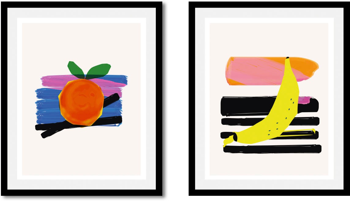 queence Bild »Set Fonsi«, Figuren-Kunst-Abstrakt-Art-Obst-Obst Bilder-Leben günstig online kaufen