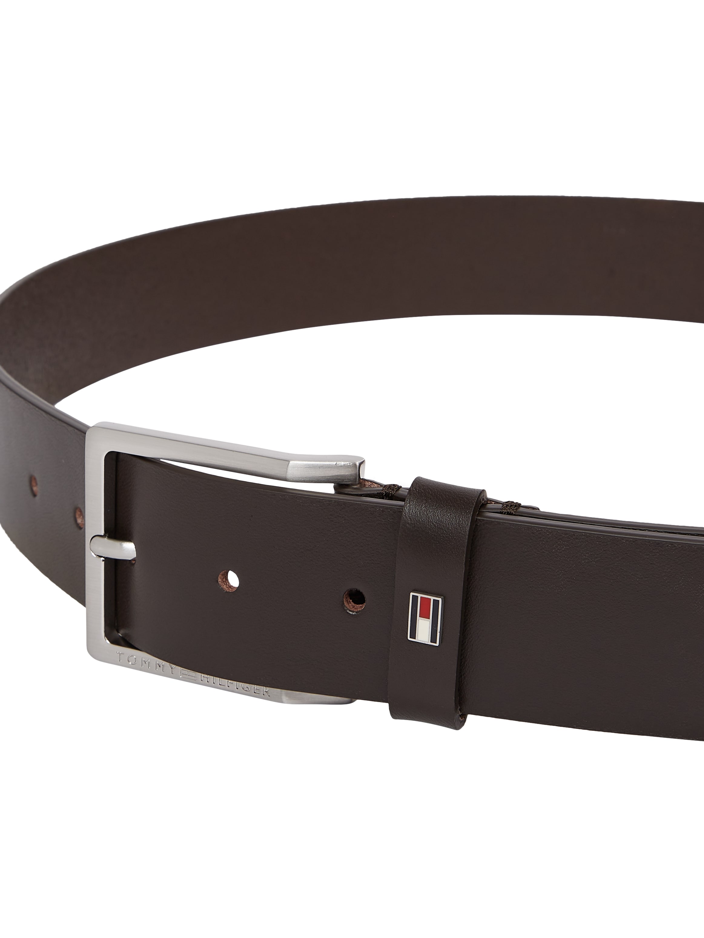 Tommy Hilfiger Ledergürtel »OLIVER 4.0«, Größenverstellbar, Markenlogoemblem aus Metall
