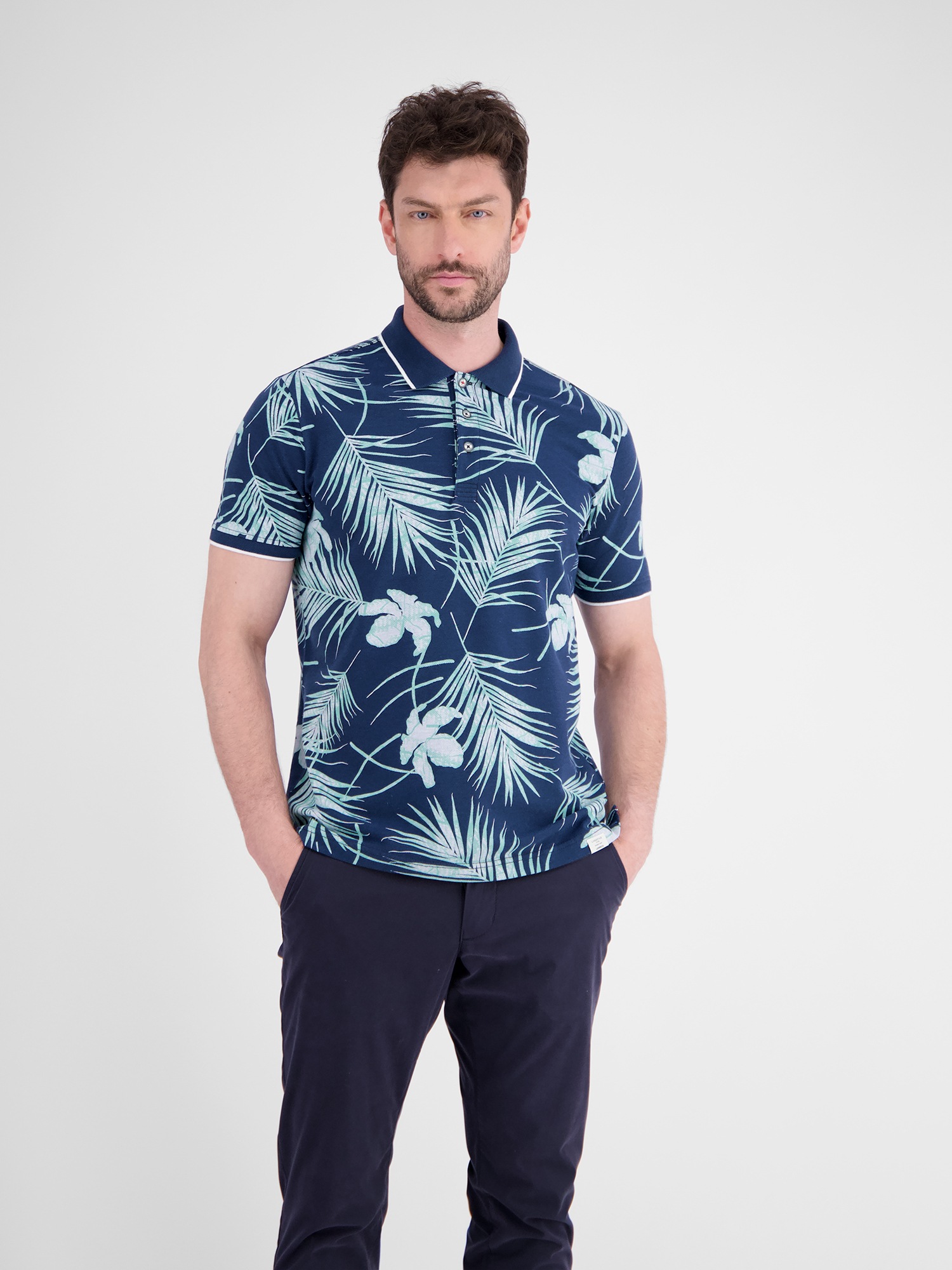 LERROS Poloshirt »LERROS Modisches Poloshirt, sommerlich gemustert«