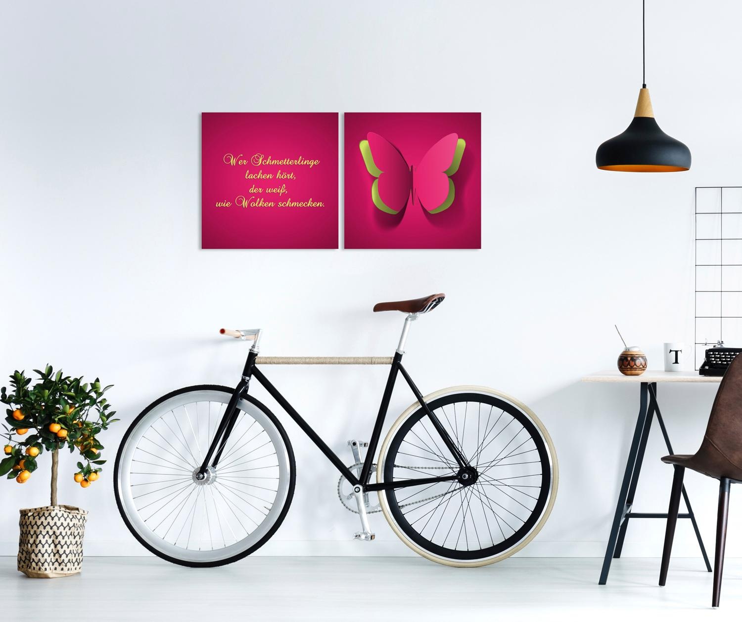 queence Leinwandbild »Schmetterling«, Tiere-Schmetterlinge-Kunst-Modern-Spa günstig online kaufen