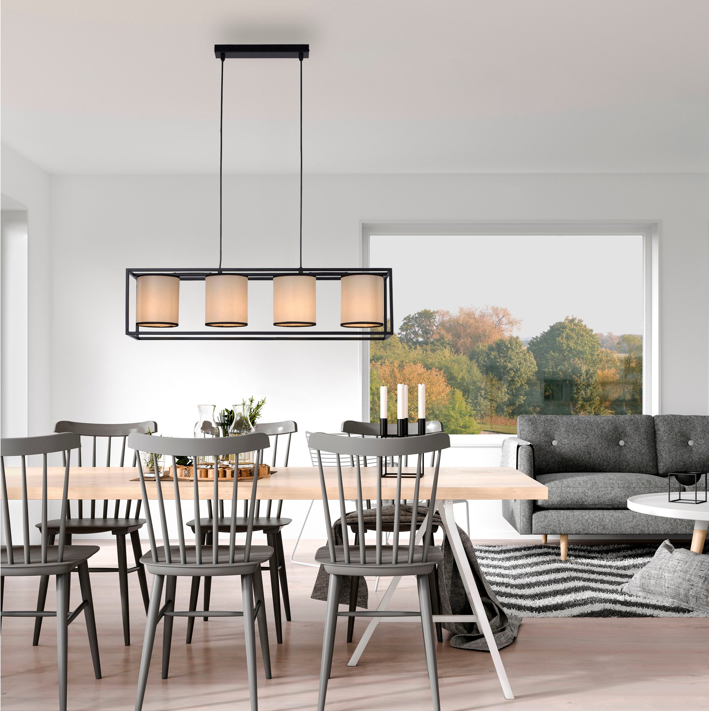 JUST LIGHT Pendelleuchte »RAVEN«, 4 flammig, Leuchtmittel E27   ohne Leucht günstig online kaufen