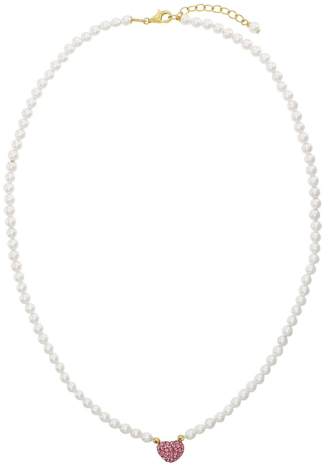 Amor Kette mit Anhänger »Herz, Trachtenschmuck, Volksfest, 2039225, 2039227«, mit Kristallglas - mit Muschelkernperle