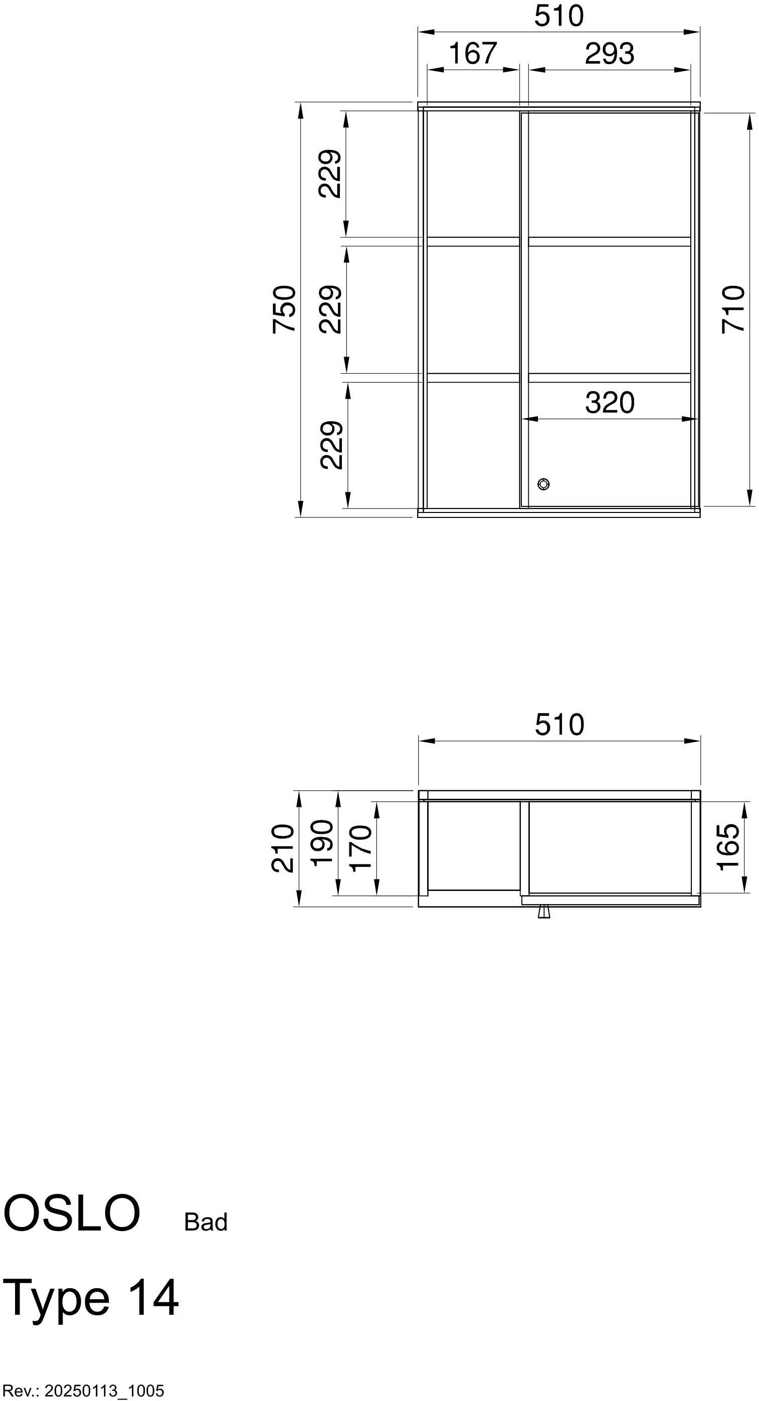 INOSIGN Hängeschrank »Oslo, Badschrank mit Knopfgriff, Wandschrank im skandinavischen Design«, in der Türfarbe Weiß oder Grau verfügbar, ausreichend Stauraum