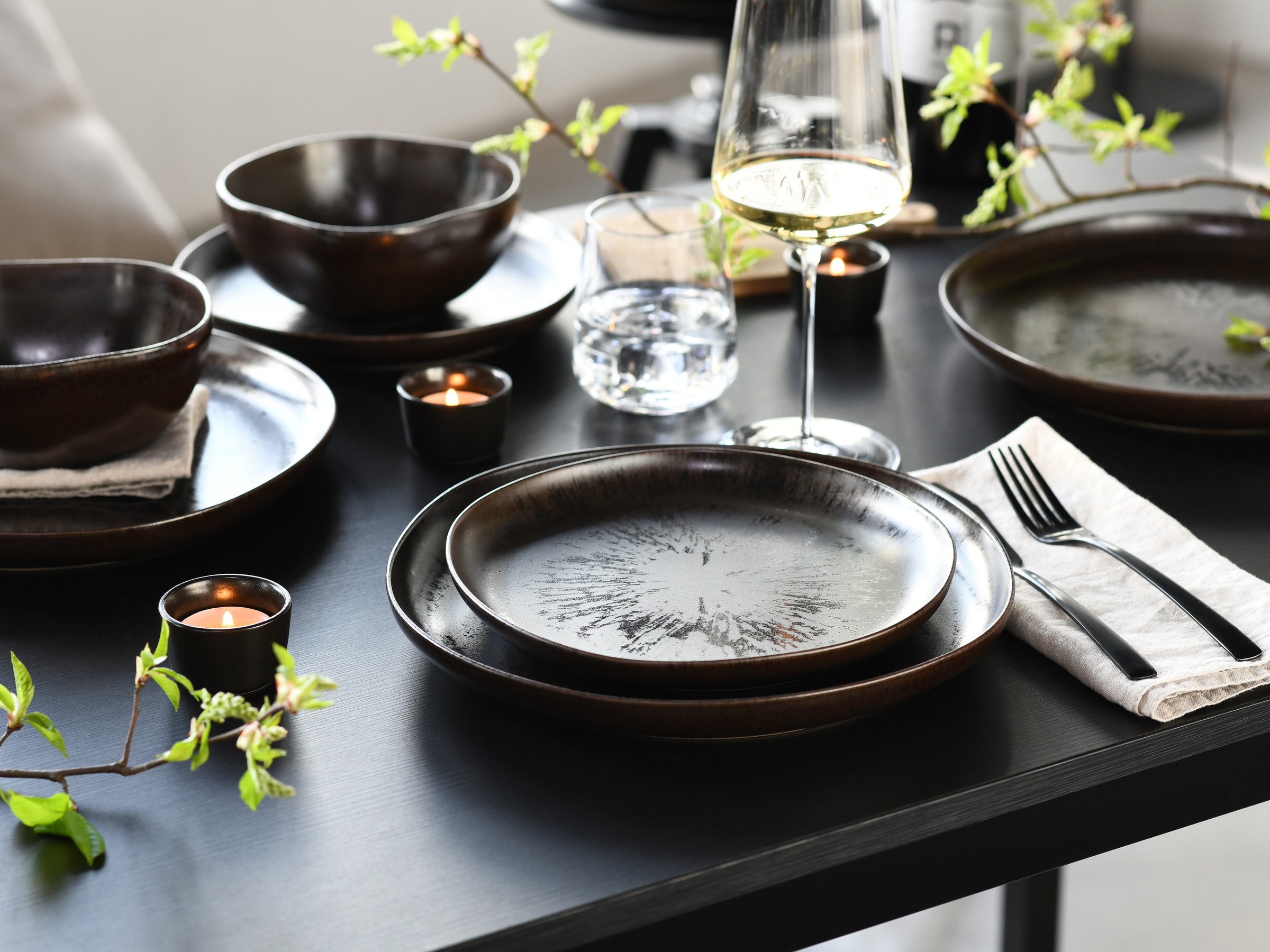 CreaTable Teller-Set »Natura Organic Rusty, Tellerset 12-tlg« Seidenmatte E günstig online kaufen