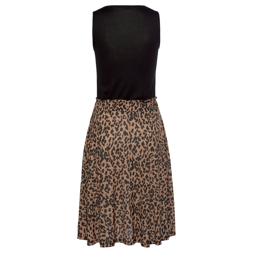 Buffalo Jerseykleid, mit Paperbag-Bund und Animalprint, Leokleid, Sommerkleid