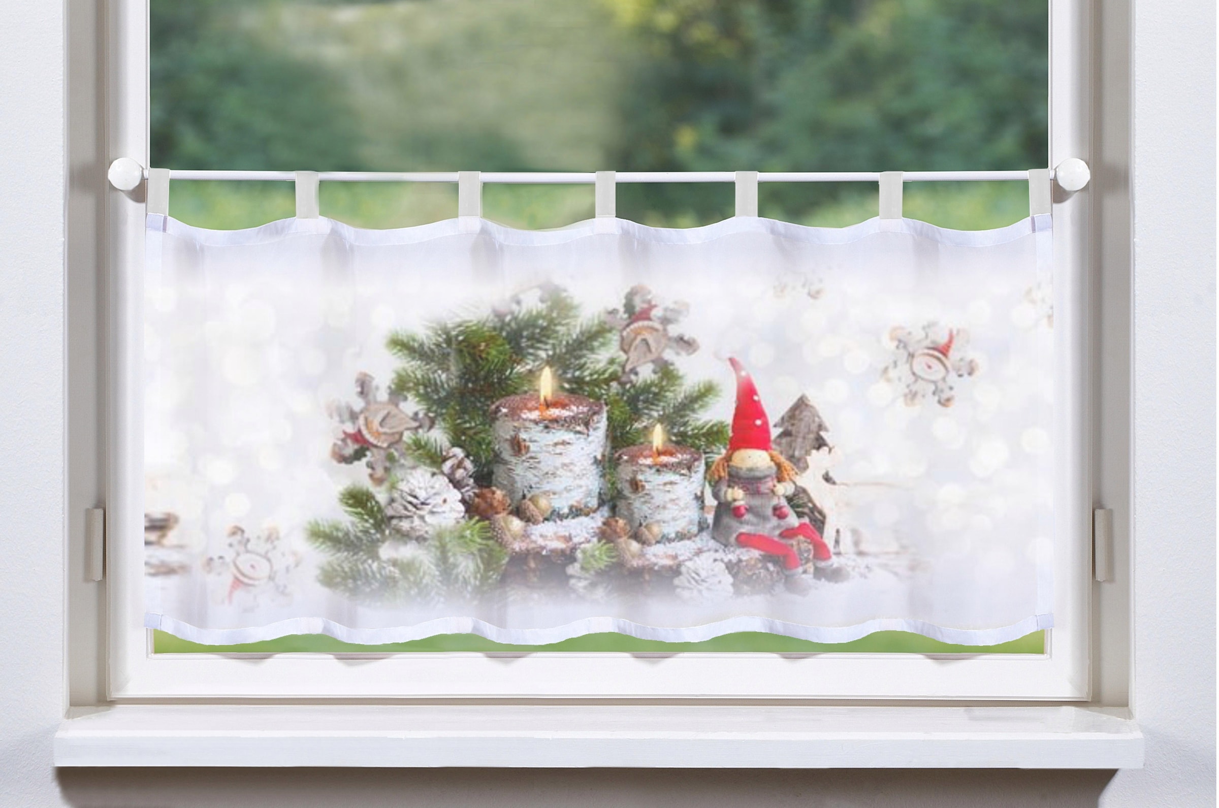 HOME WOHNIDEEN Scheibengardine »WEIHNACHTSWICHTEL«, HxB: 45x120 schnell (1 und bestellen bequem St.)