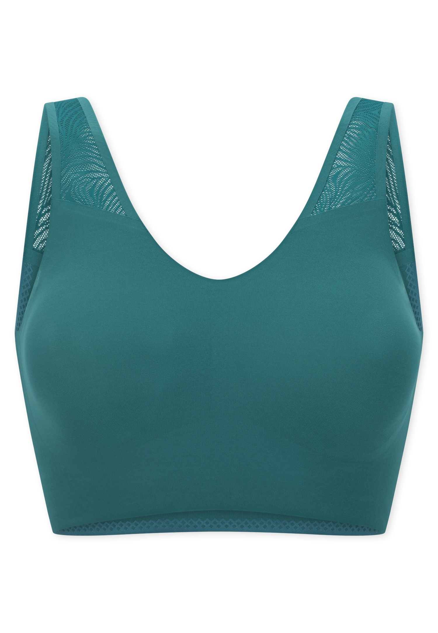 Schiesser Bustier »Invisible Soft Lace« herausnehmbare Pads, Spitzeneinsatz, V-Ausschnitt