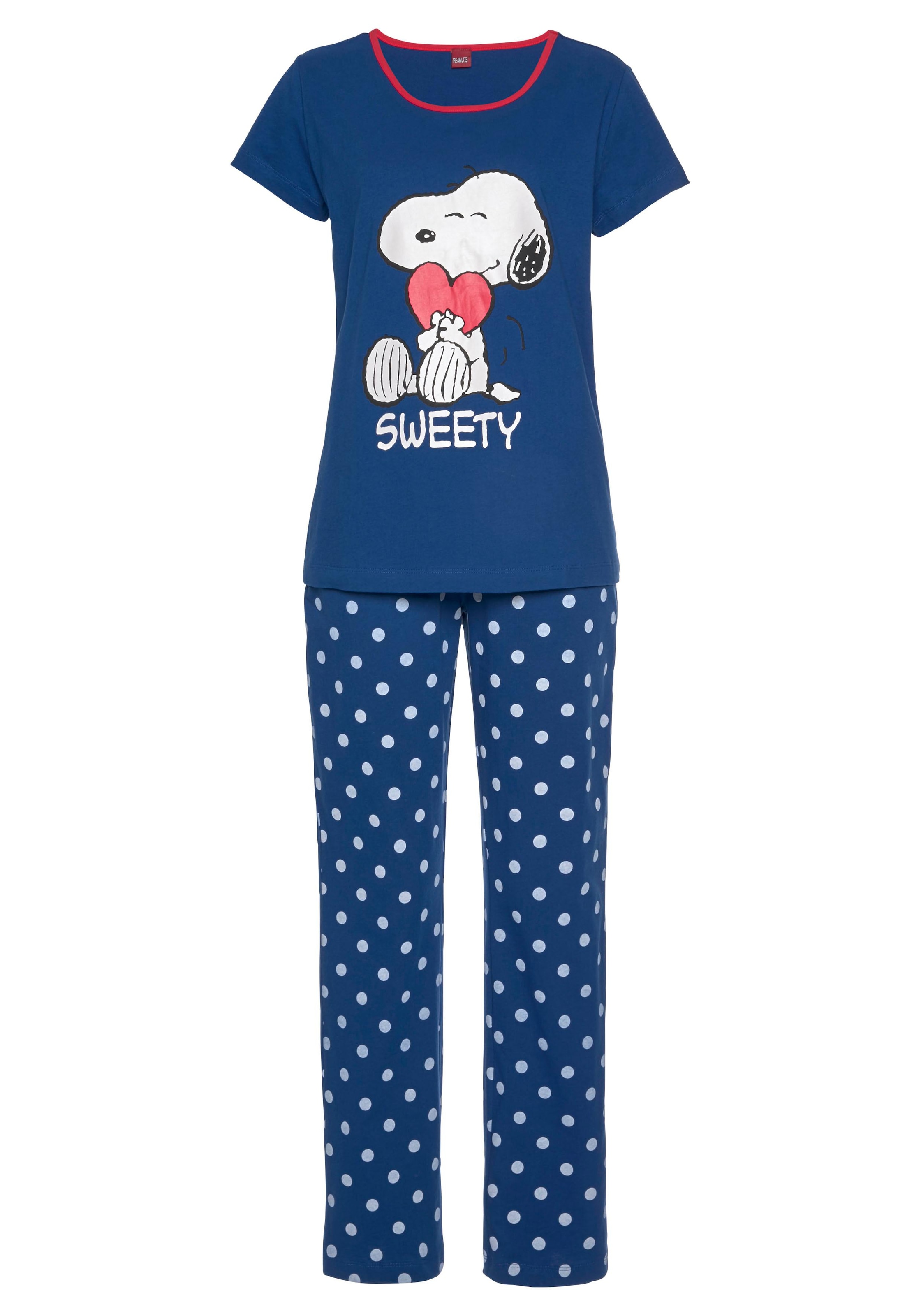 Pünktchen-Hose Snoopy-Druck und mit Pyjama 1 Peanuts (2 tlg. Stück)