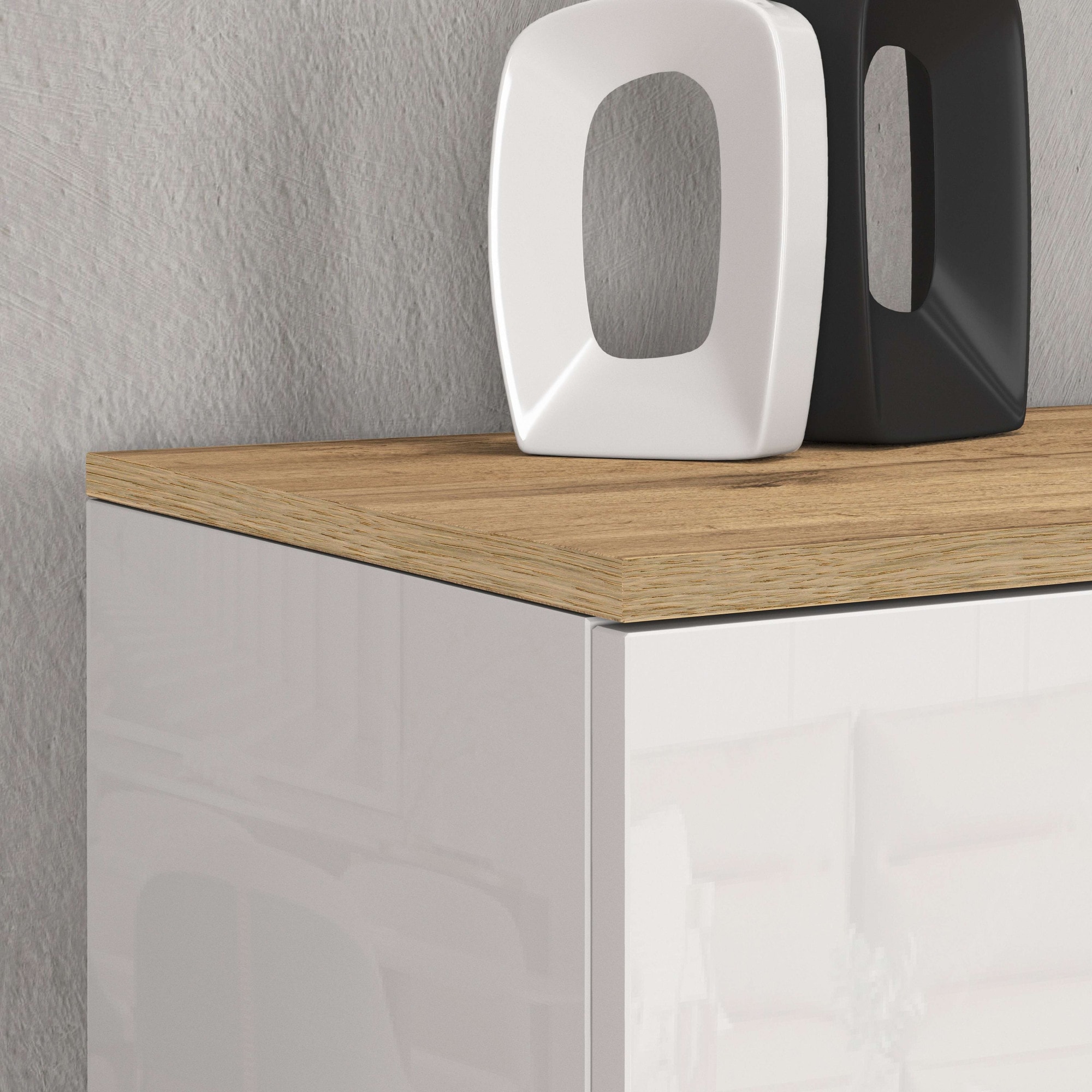 INOSIGN Sideboard »Sideboard ISEO, Kommode, Schrank, Kredenz« 1 Stk. tlg. stehend/hängend, 5 Türen HG lackiert, 6 Fächer, B 200 cm