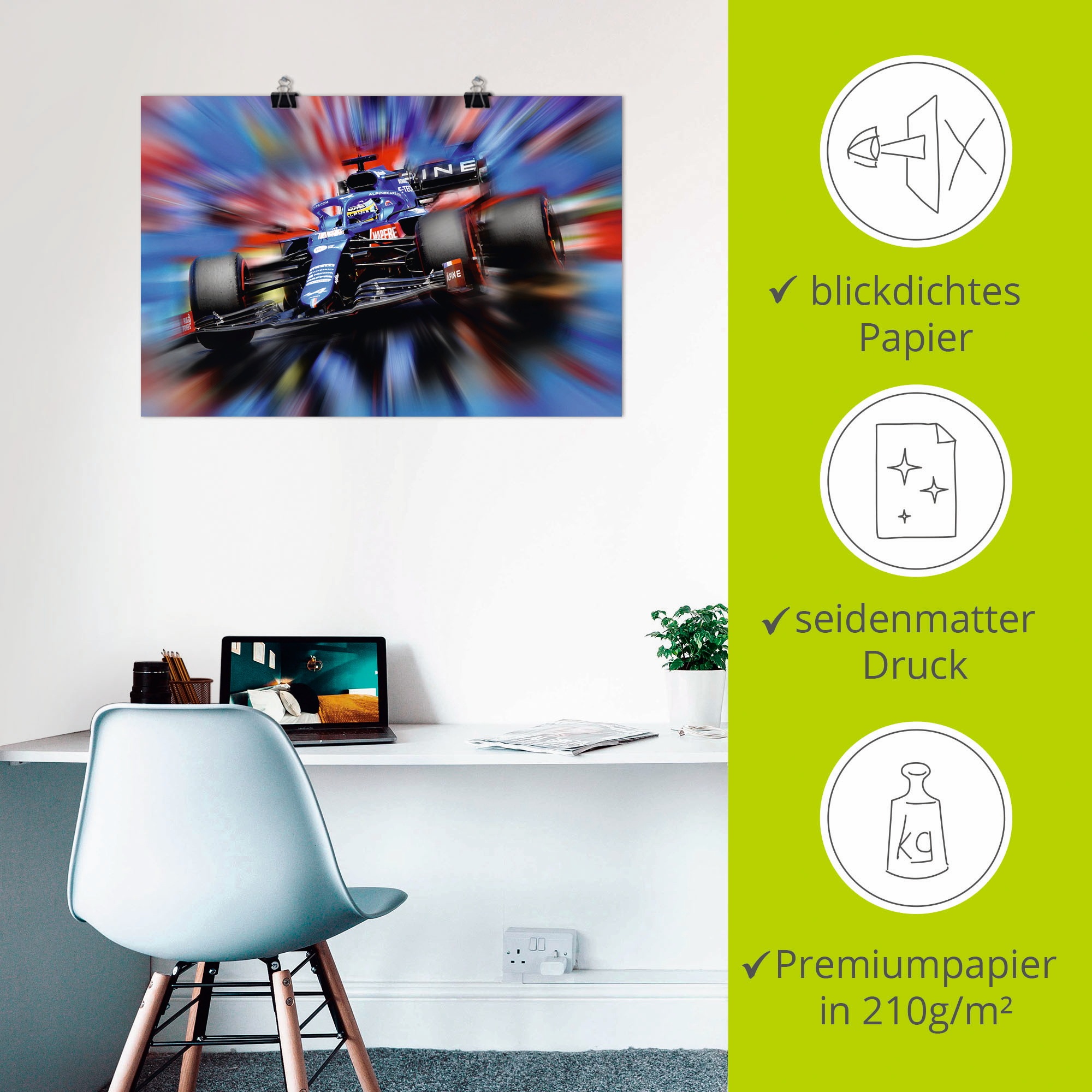Artland Wandbild »Fernando Alonso - Spanien«, Auto, (1 St.), als Leinwandbild, Poster in verschied. Größen